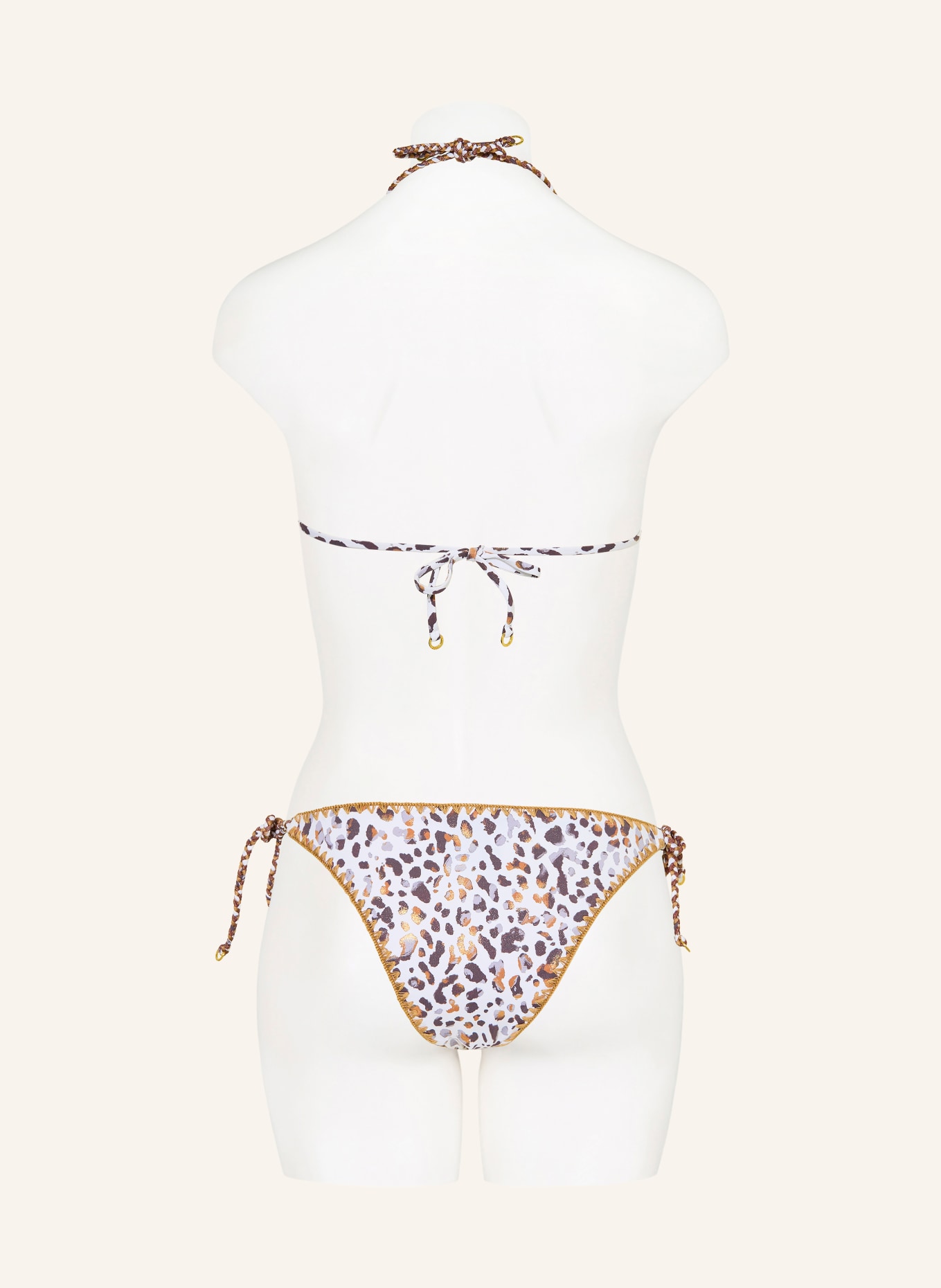 BANANA MOON COUTURE Triangle bikini bottoms BLIKA DUNARA: WHITE / ROSE GOLD / DARK GRAY