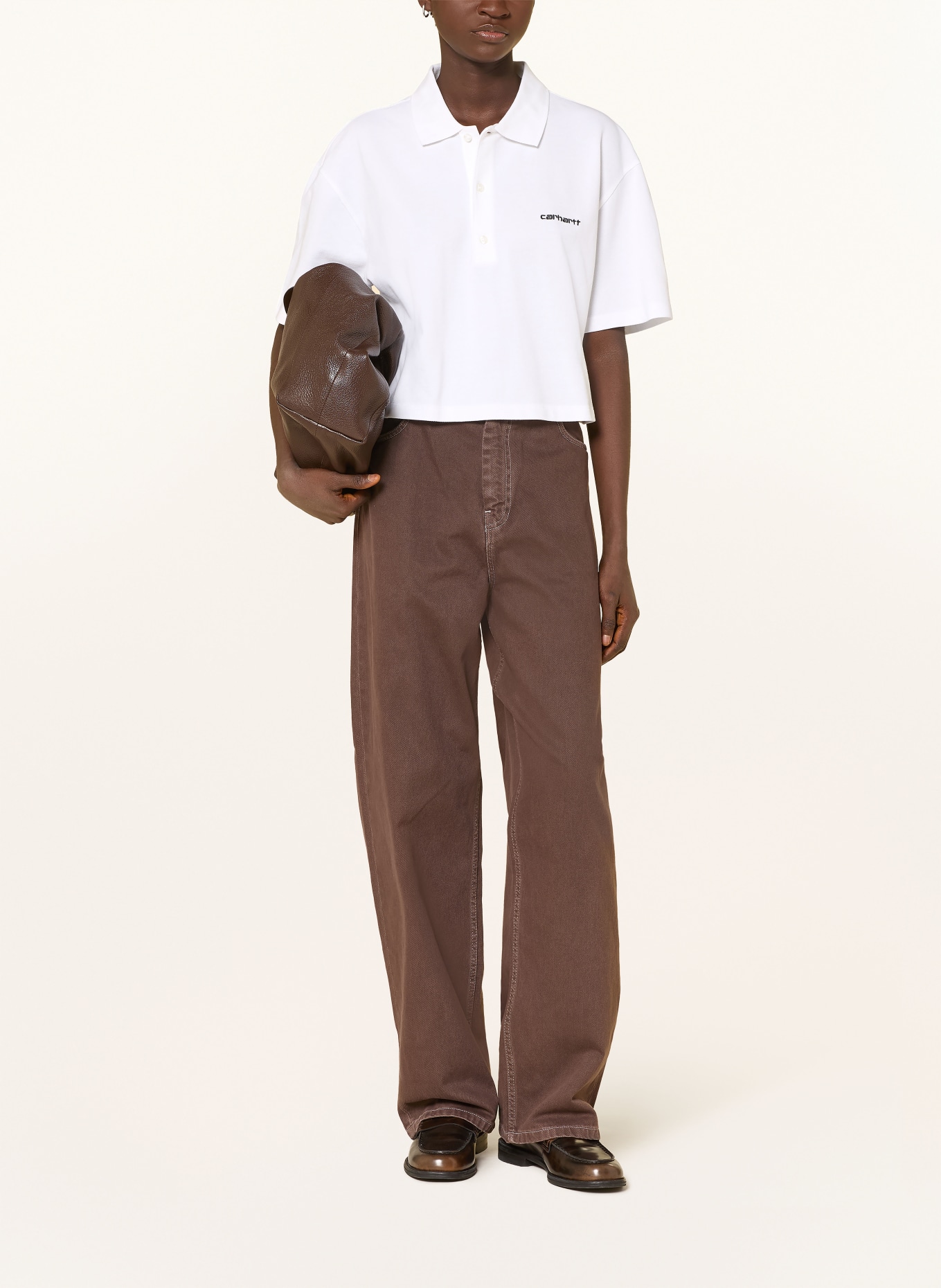 carhartt WIP Piqué polokošile: BÍLÁ / ČERNÁ