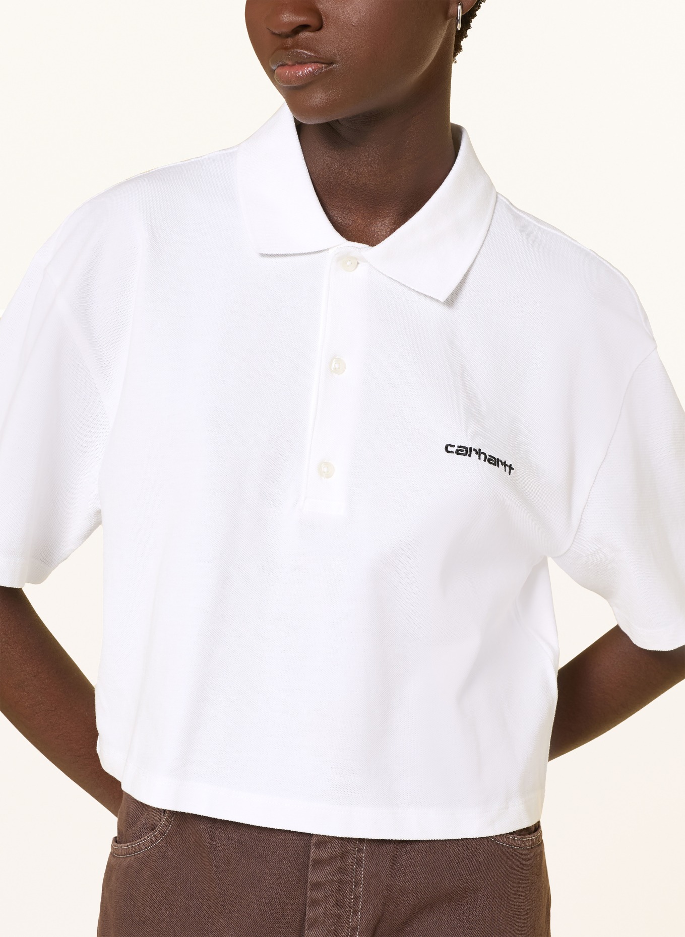 carhartt WIP Piqué polokošile: BÍLÁ / ČERNÁ