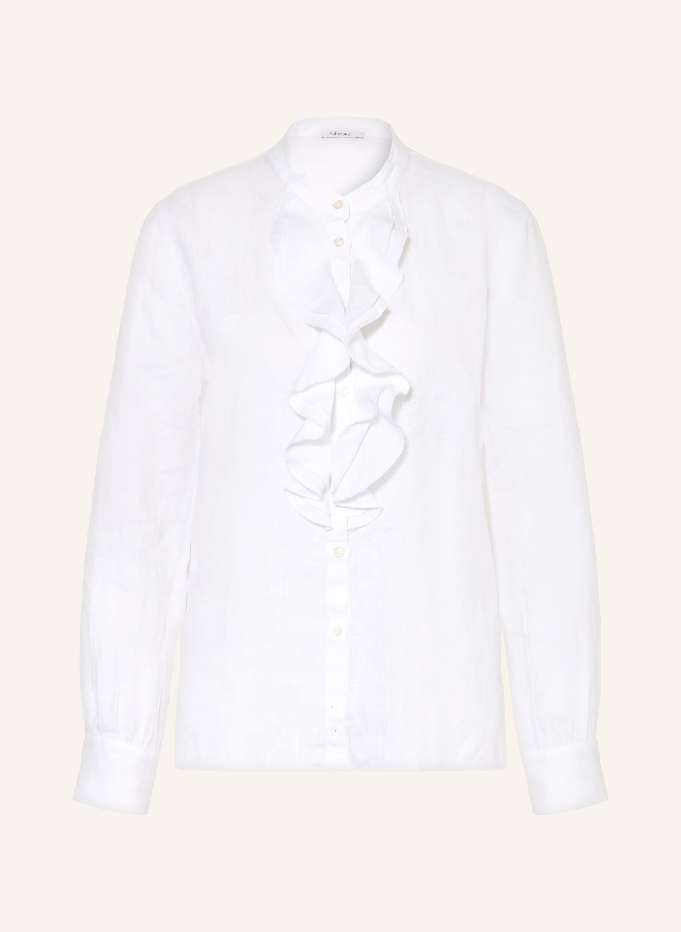 Soluzione Lněná blůza s volány: BÍLÁ