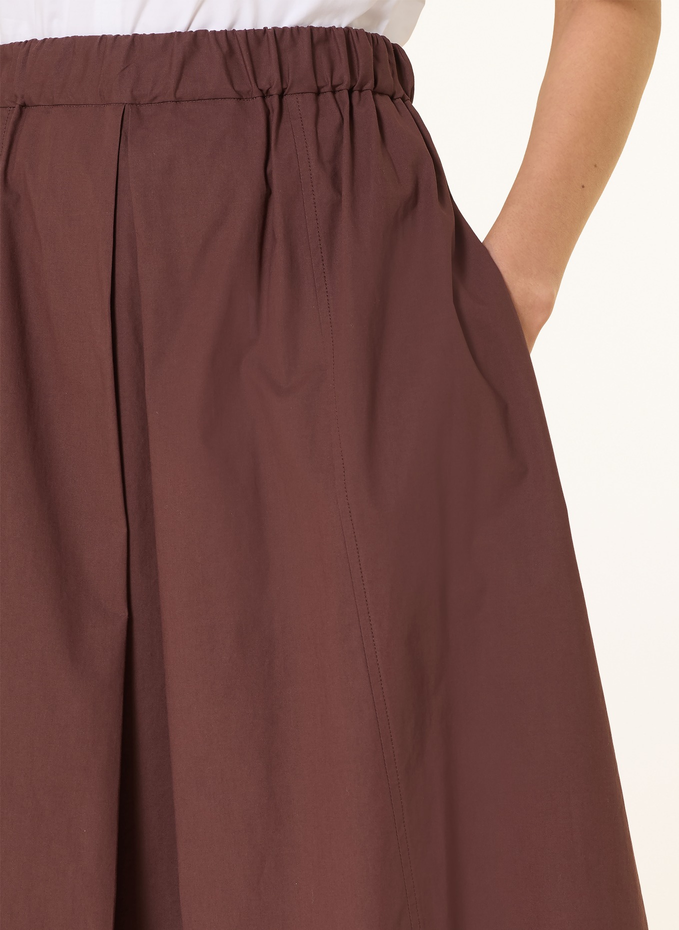 ANTONELLI firenze Skládaná sukně IAN: HNĚDÁ