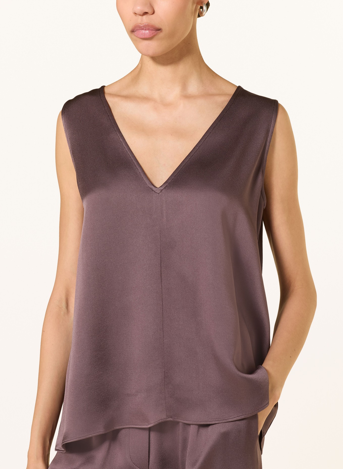 ANTONELLI firenze Satinové halenkové tričko BERGAMO: ČERNOŠEDÁ