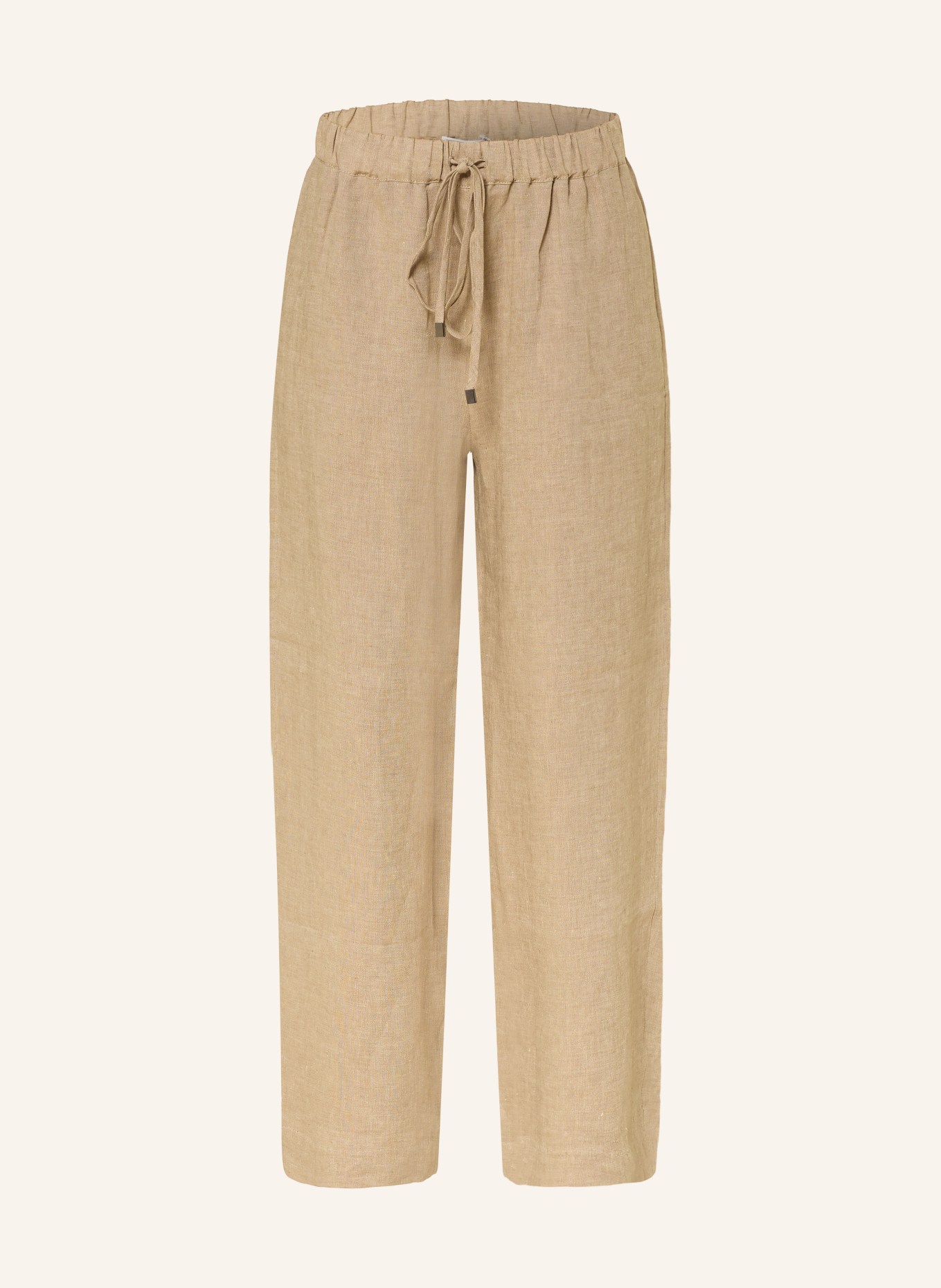 ANTONELLI firenze SVEZIA linen wide-leg pants: CAMEL