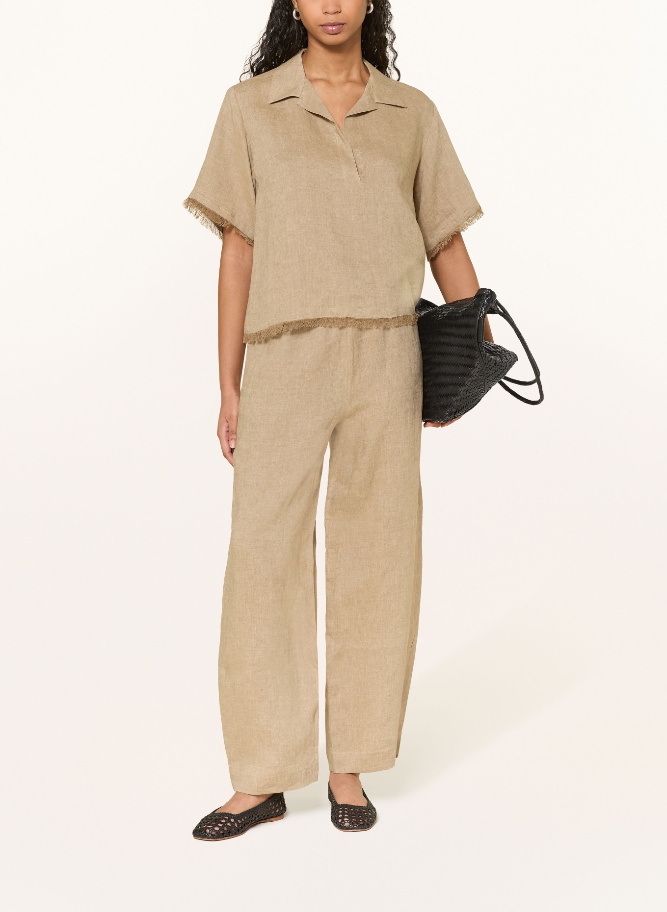 ANTONELLI firenze Linen blouse shirt: BEIGE