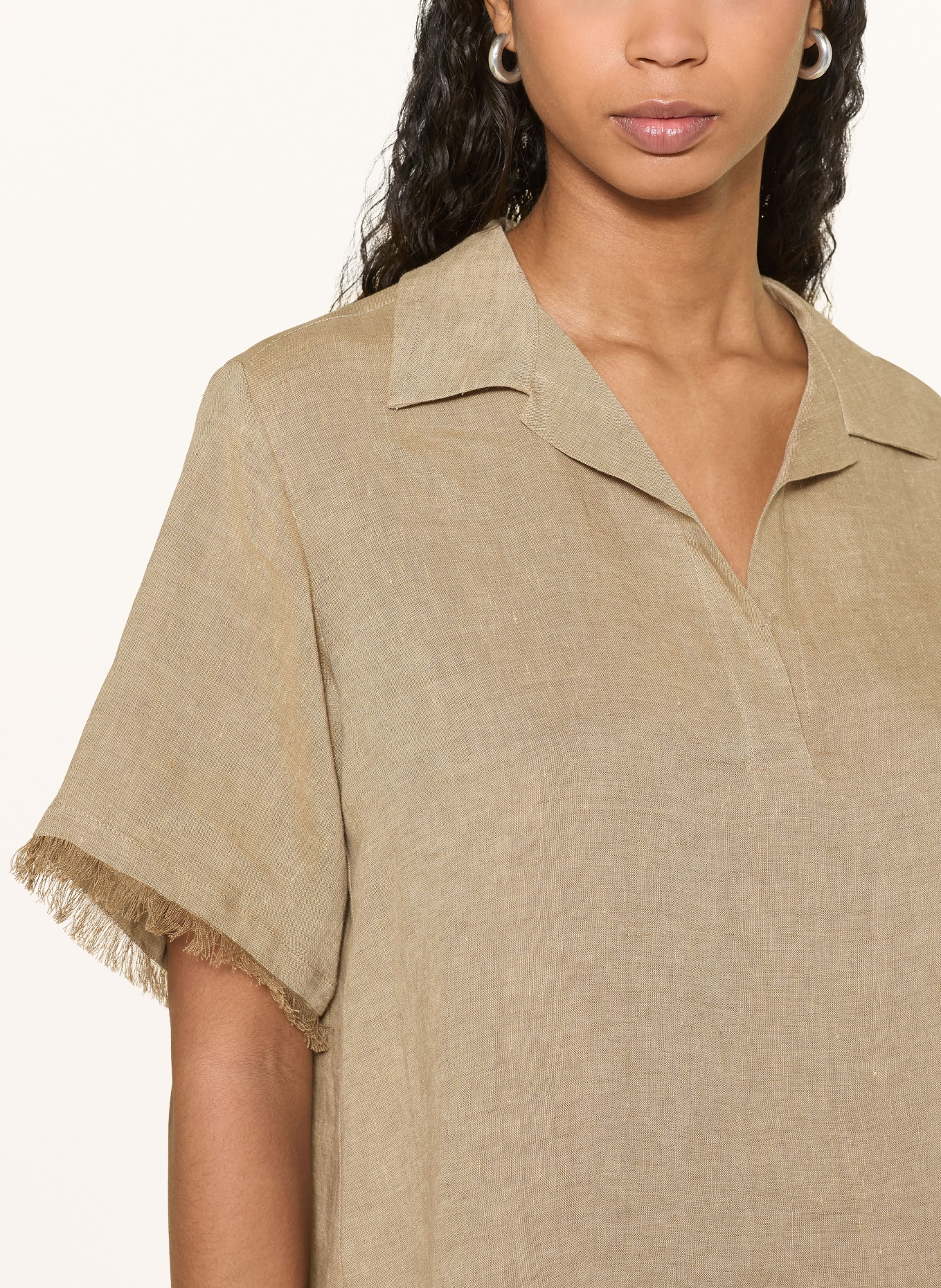 ANTONELLI firenze Linen blouse shirt: BEIGE