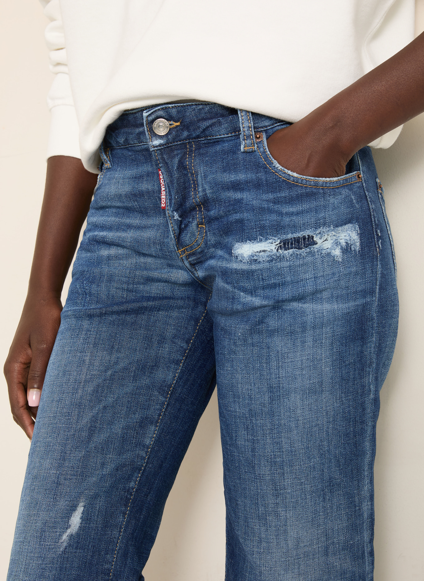 DSQUARED2 Destroyed Jeans JENNA: 470 NAVY BLUE