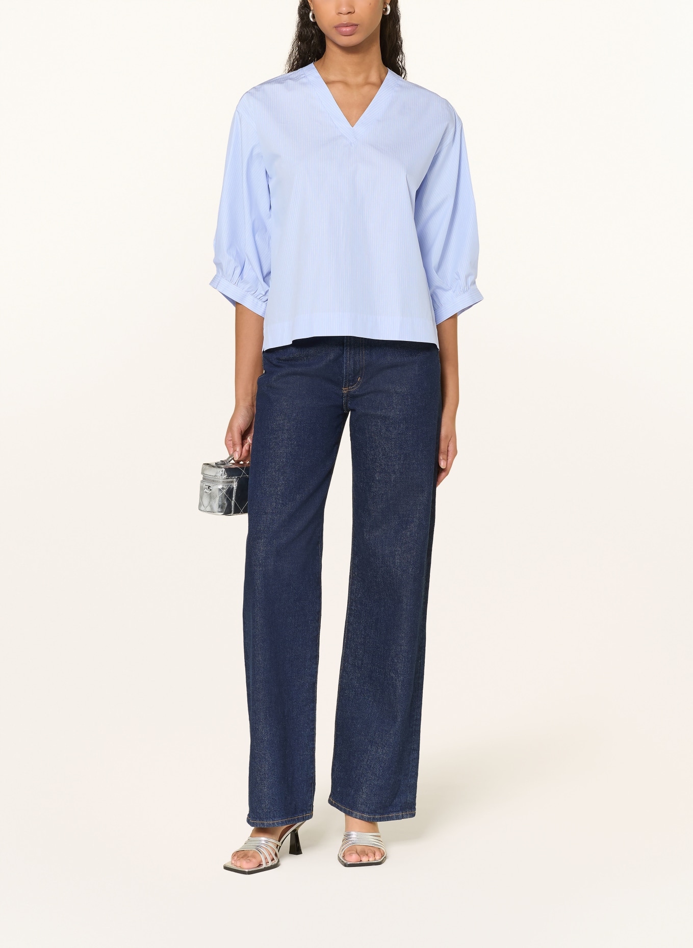 Soluzione Blůza s 3/4 rukávem: TMAVĚ MODRÁ / BÍLÁ