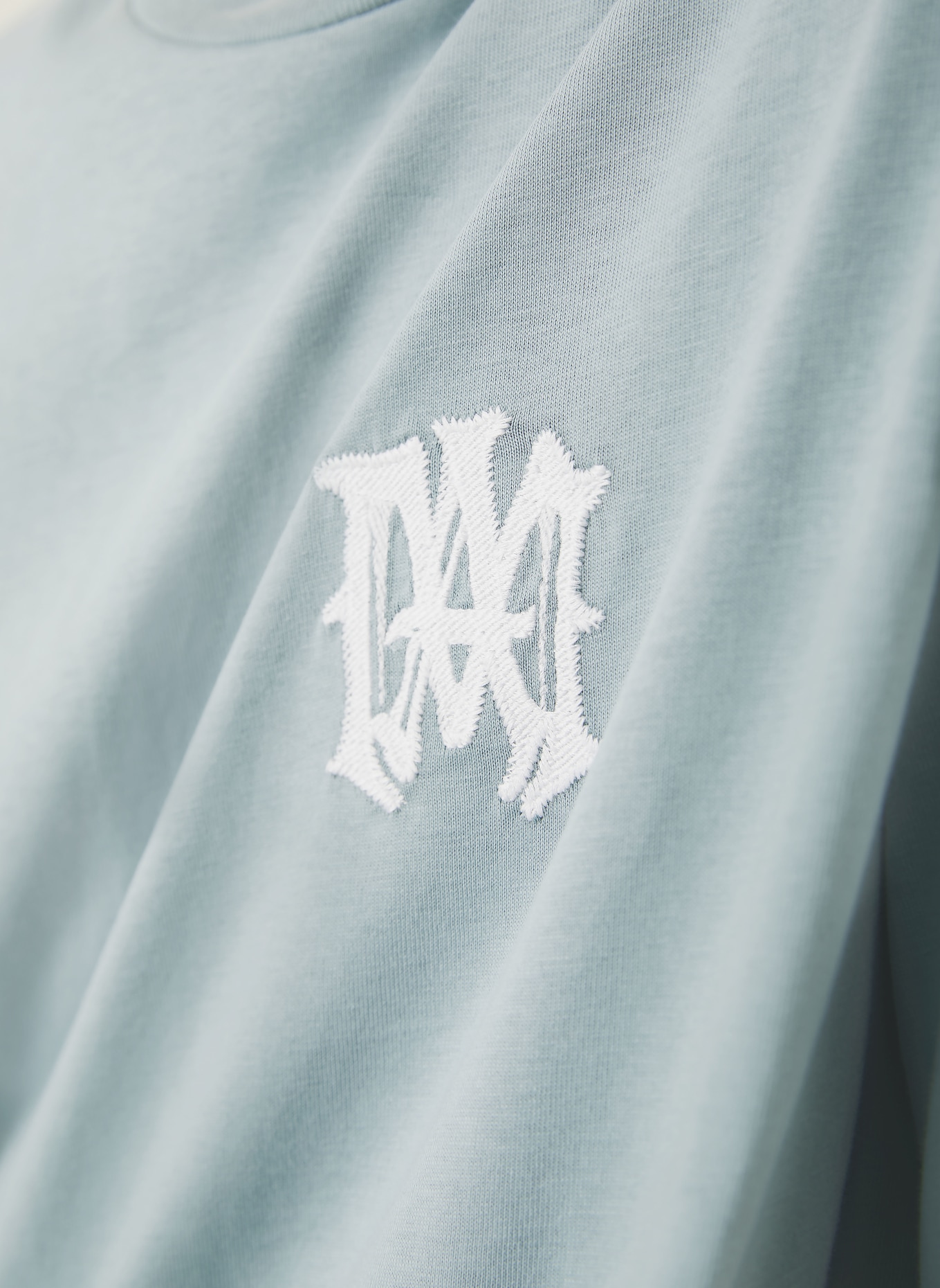 AMIRI T-Shirt: BLAUGRAU / WEISS