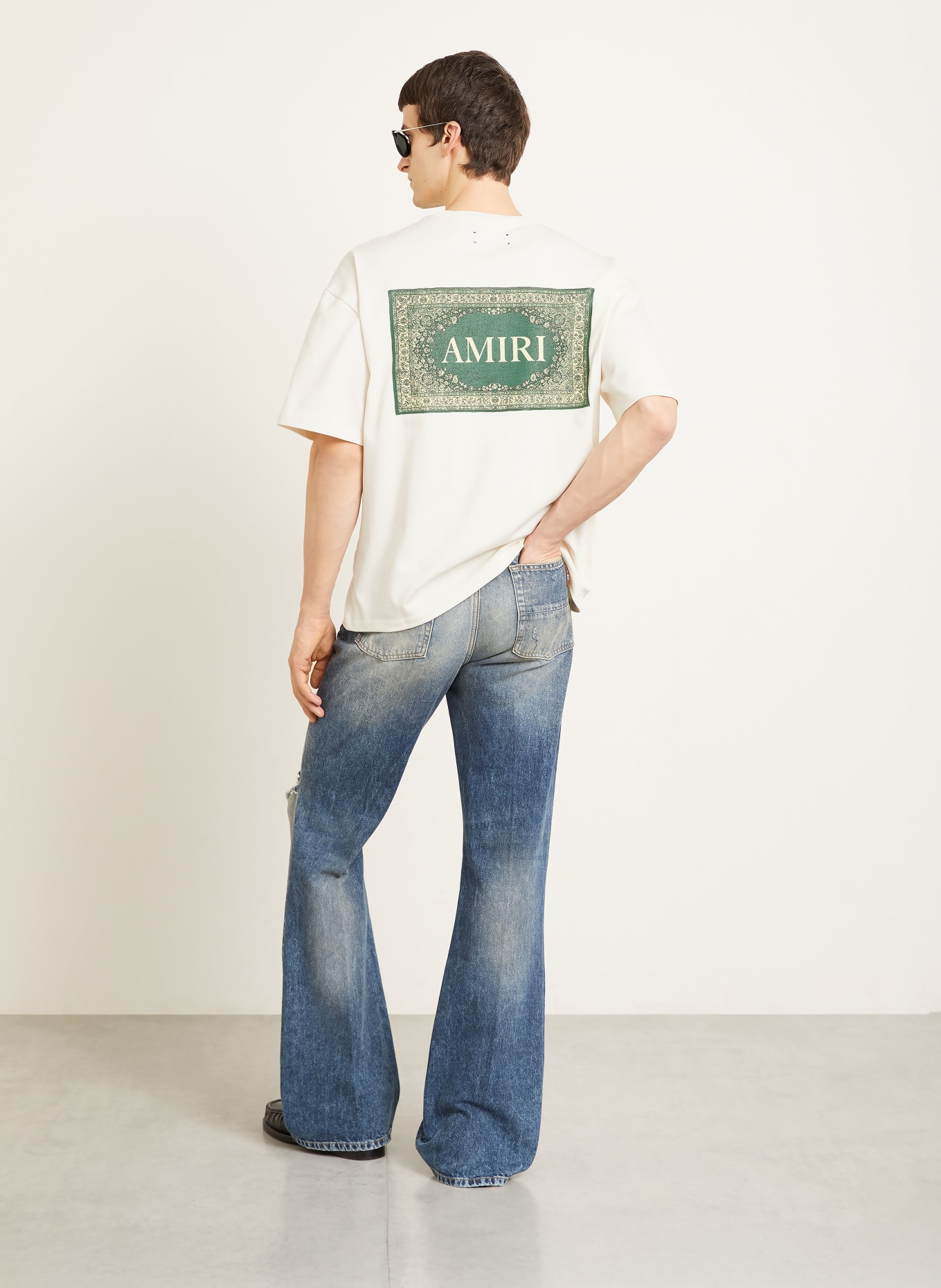 AMIRI T-Shirt: CREME / GRÜN