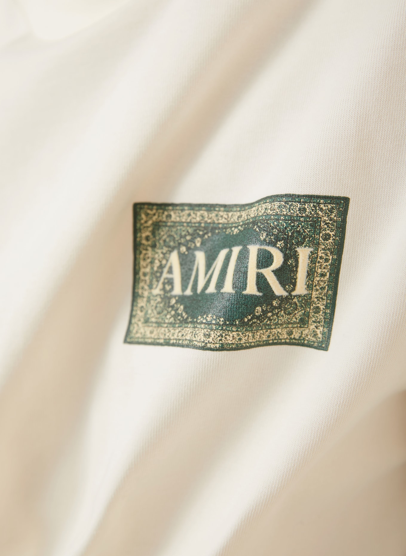 AMIRI T-Shirt: CREME / GRÜN