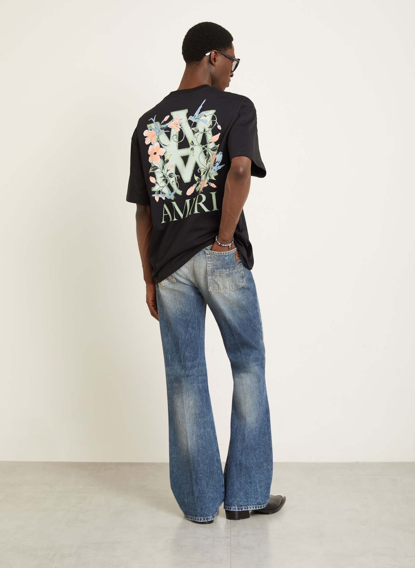 AMIRI T-Shirt: SCHWARZ / LACHS / HELLGRÜN