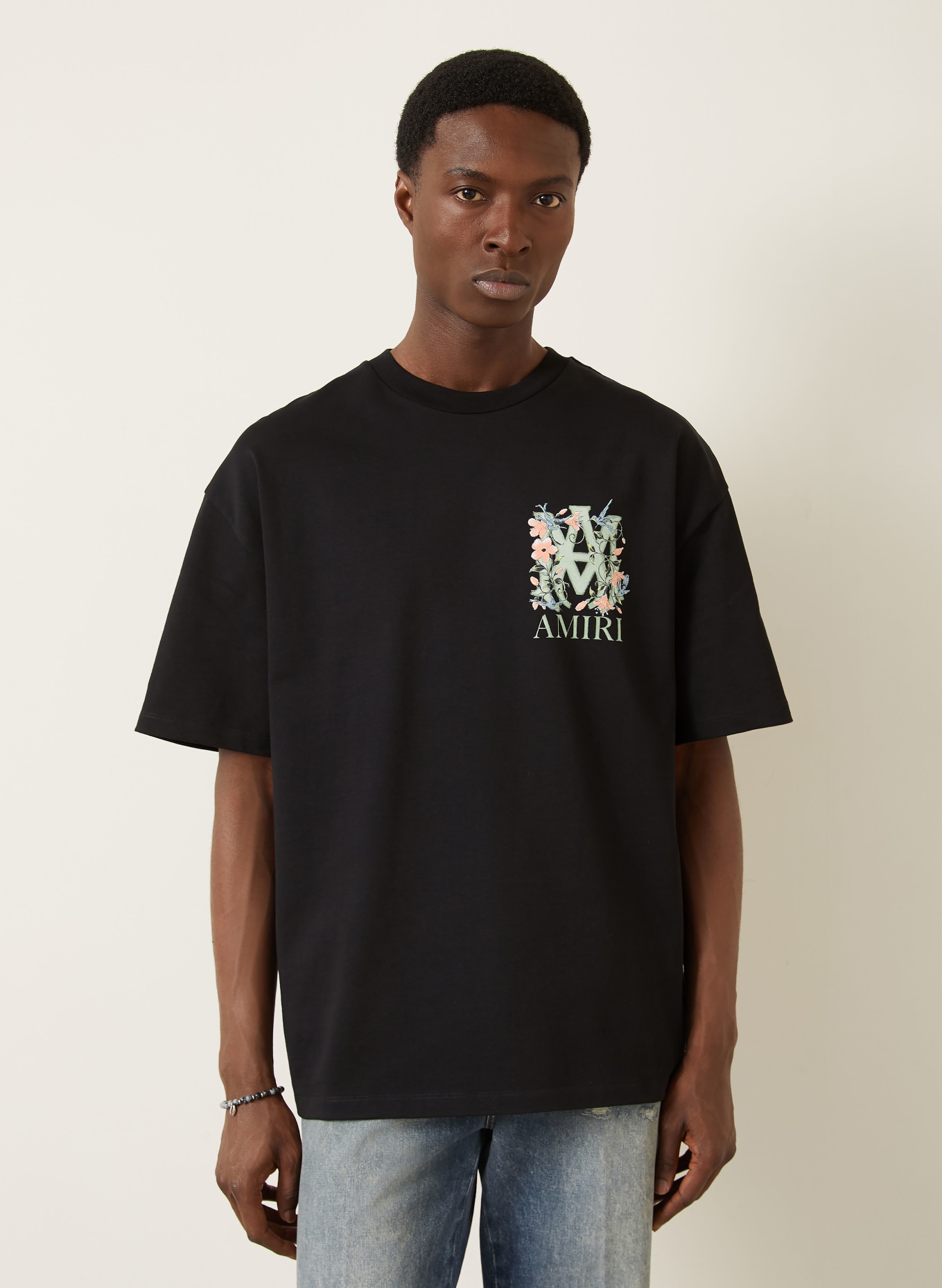 AMIRI T-Shirt: SCHWARZ / LACHS / HELLGRÜN