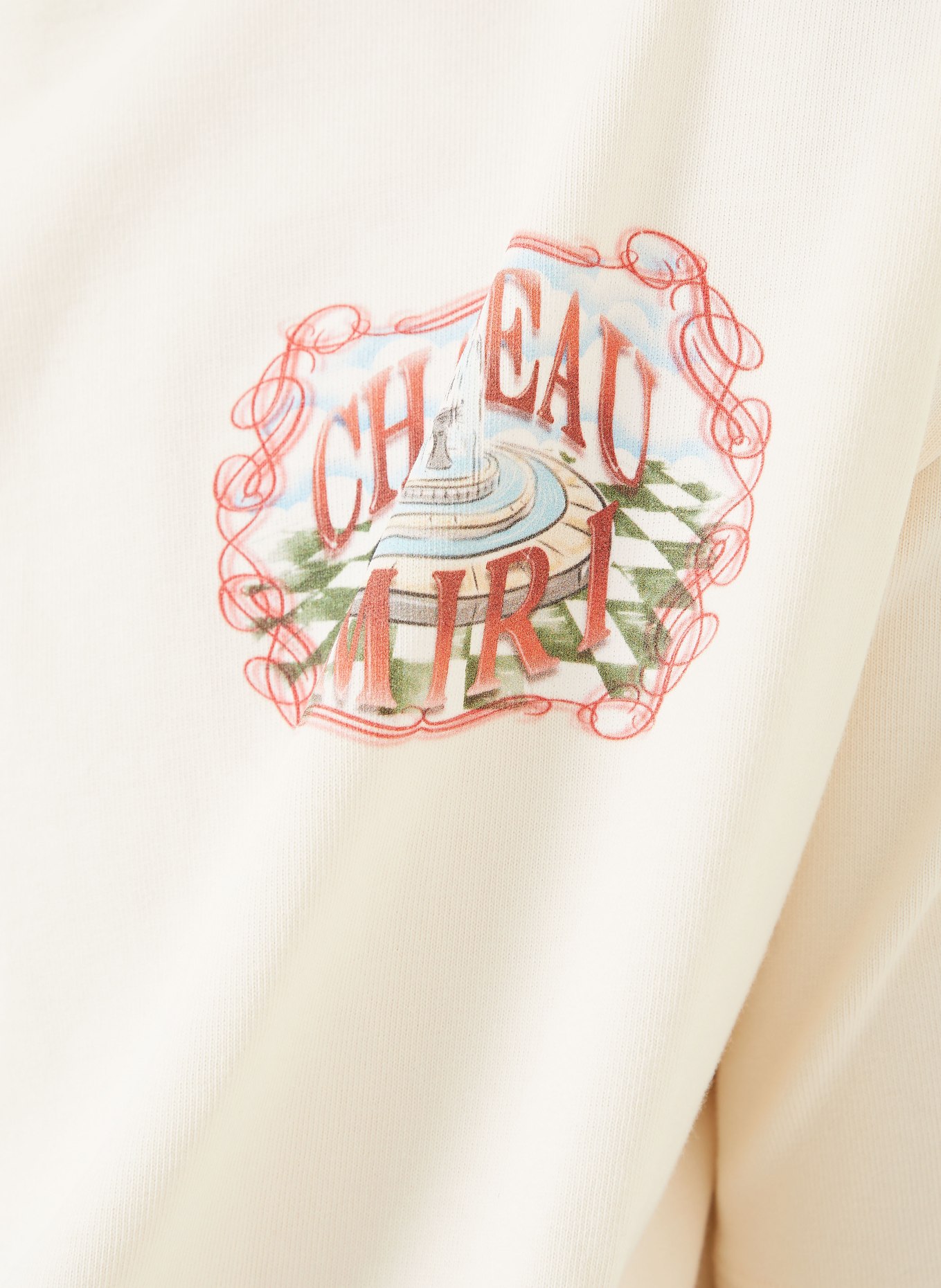 AMIRI koszulka: ECRU / CZERWONY / NIEBIESKI