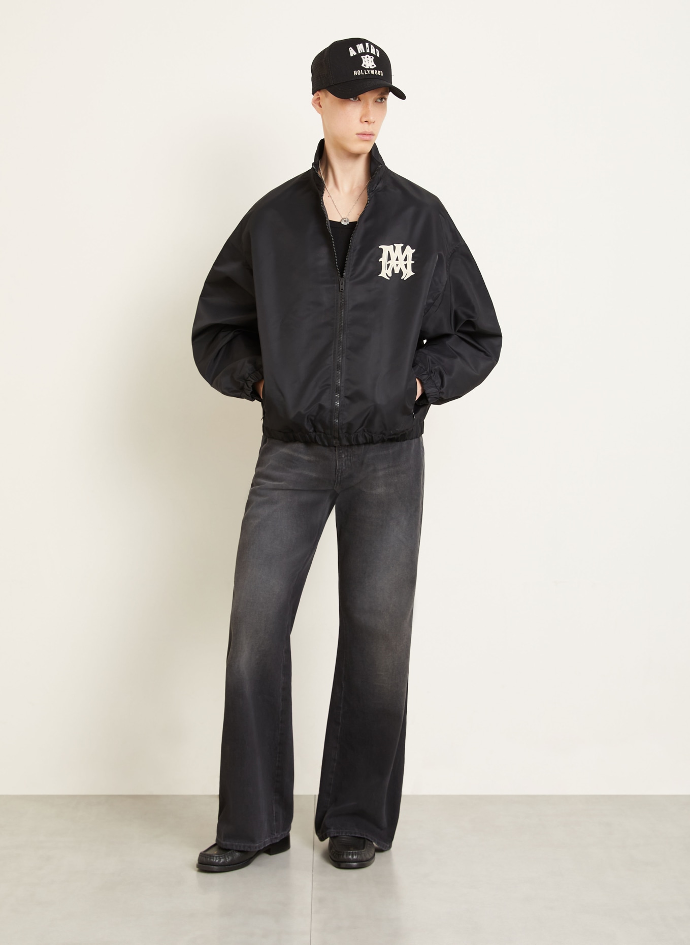 AMIRI Jacke HOLLYWOOD: SCHWARZ / HELLGRAU