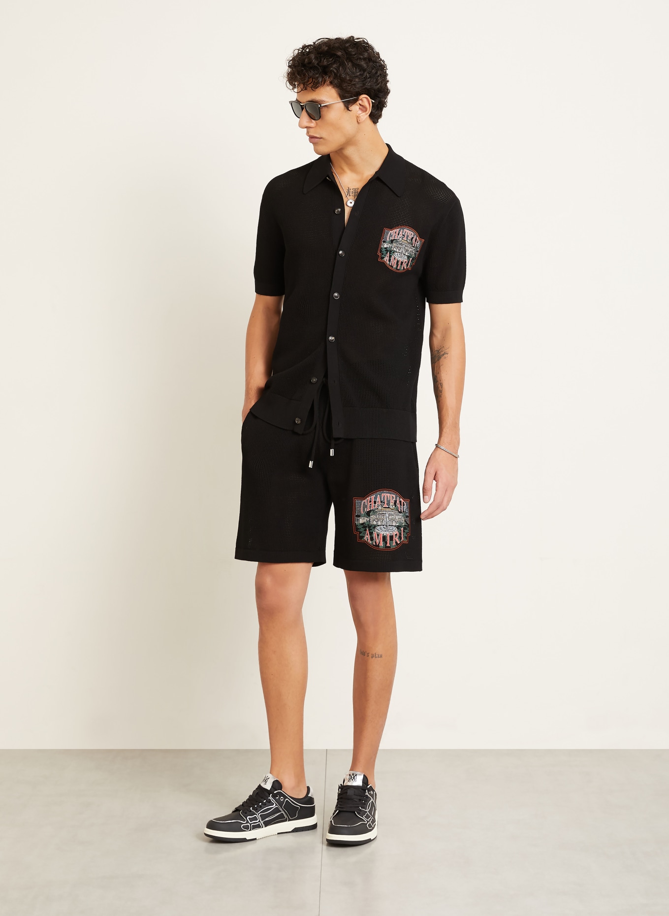 AMIRI Crochet shorts CHATEAU AMIRI: BLACK / RED / GREEN