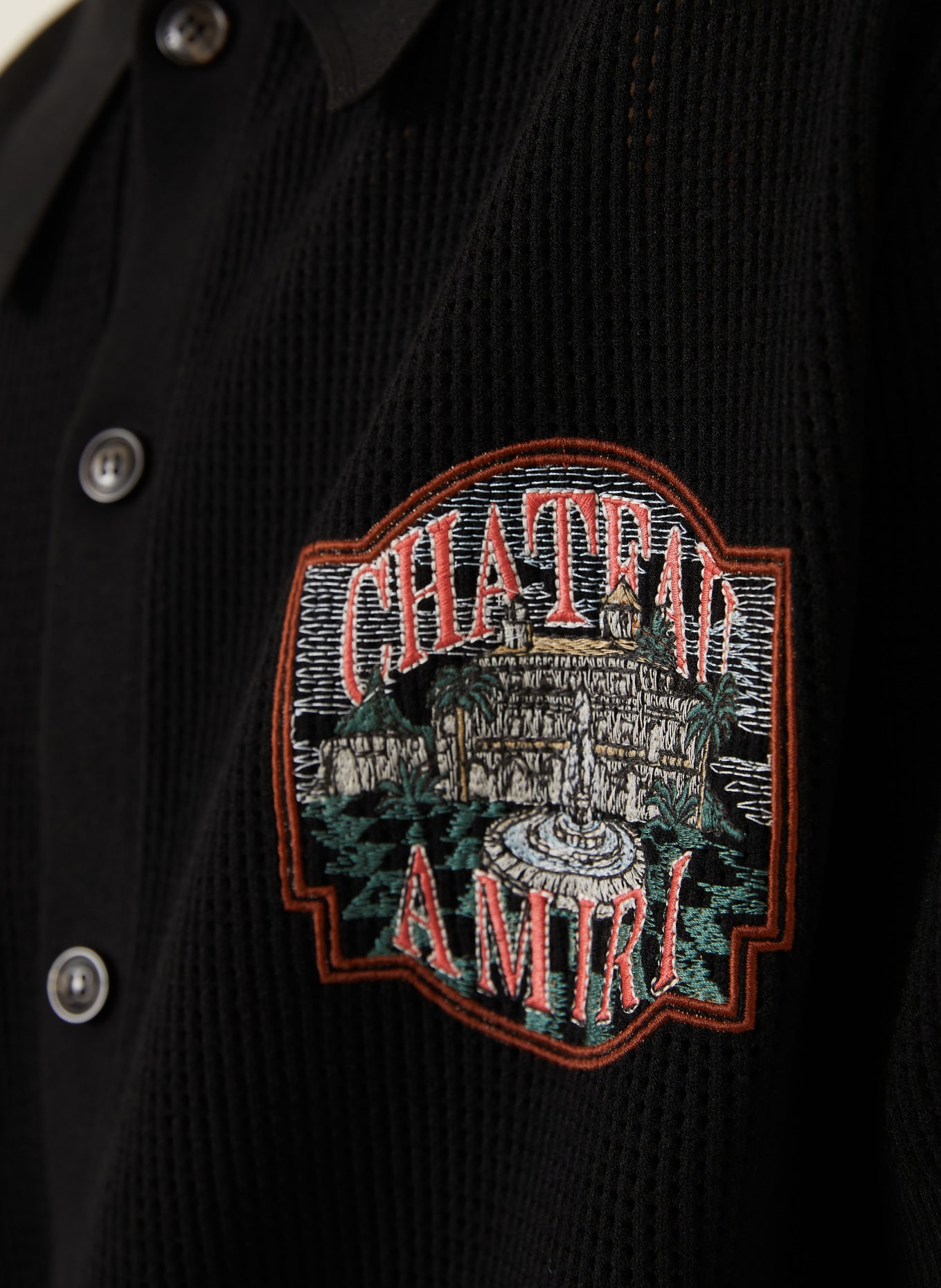 AMIRI Kurzarm-Hemd Comfort Fit: SCHWARZ / HELLROT / DUNKELGRÜN