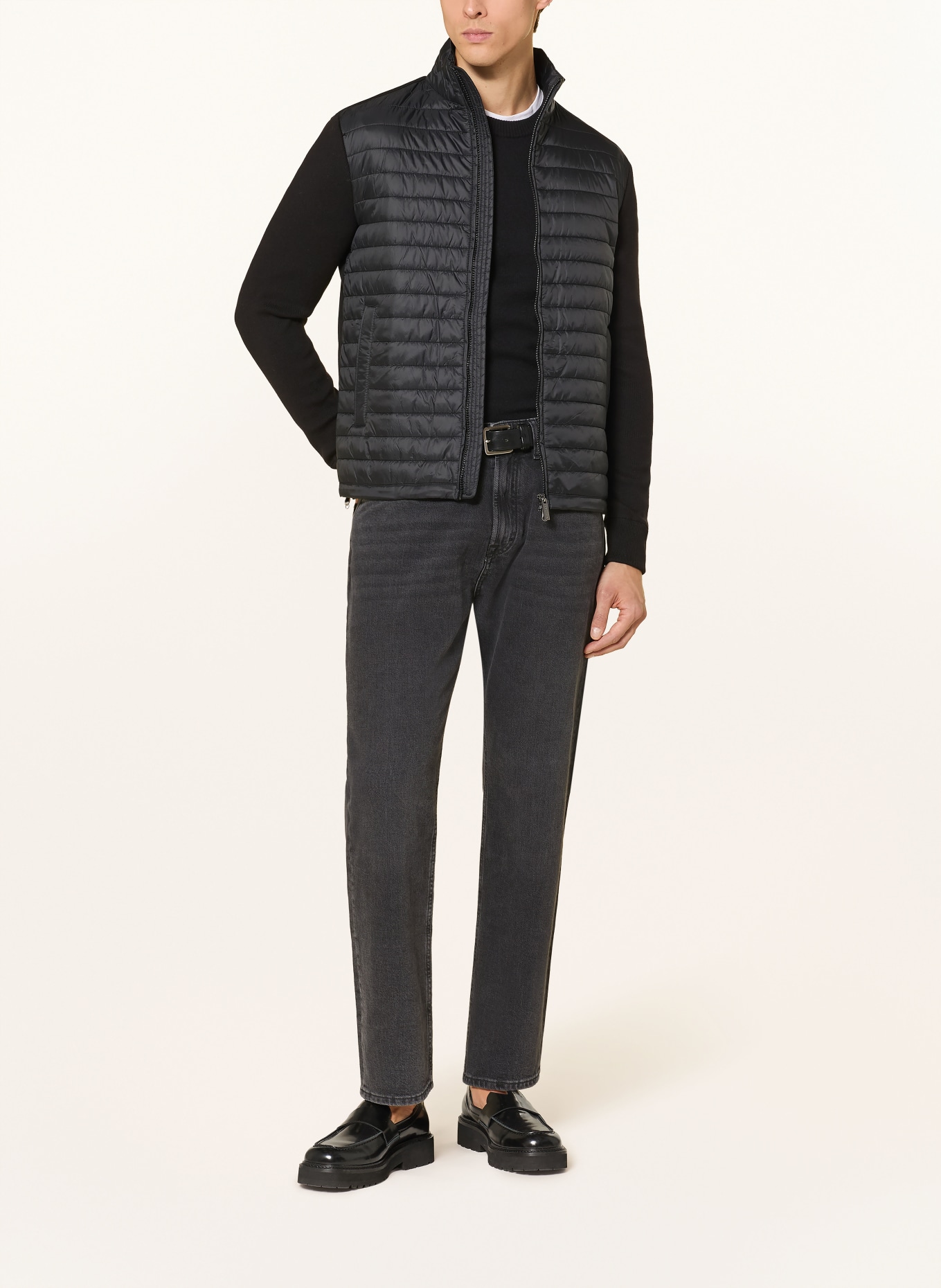 COLMAR Steppjacke im Materialmix: DUNKELBLAU