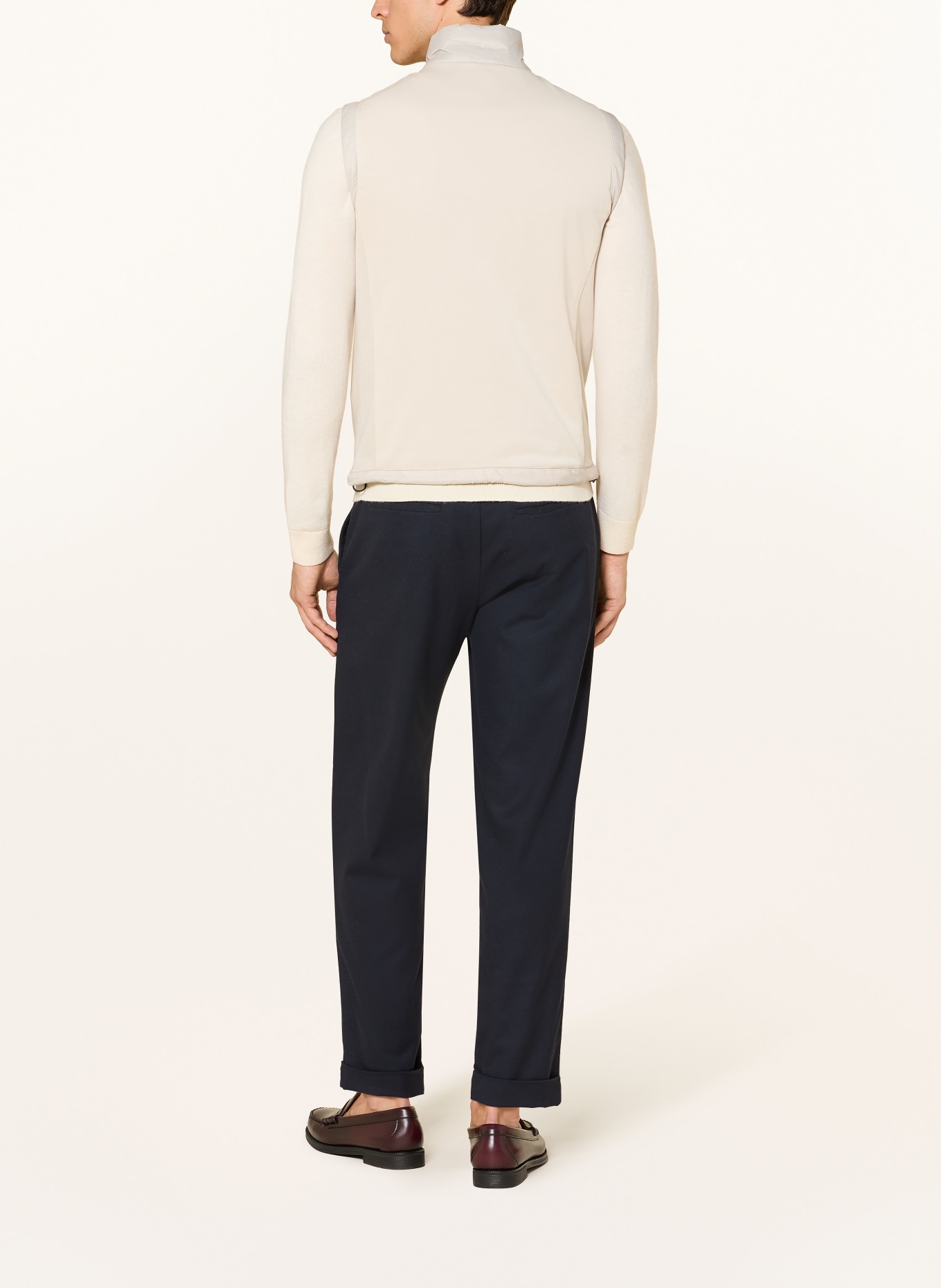 COLMAR Quilted vest in a mix of materials: BEIGE