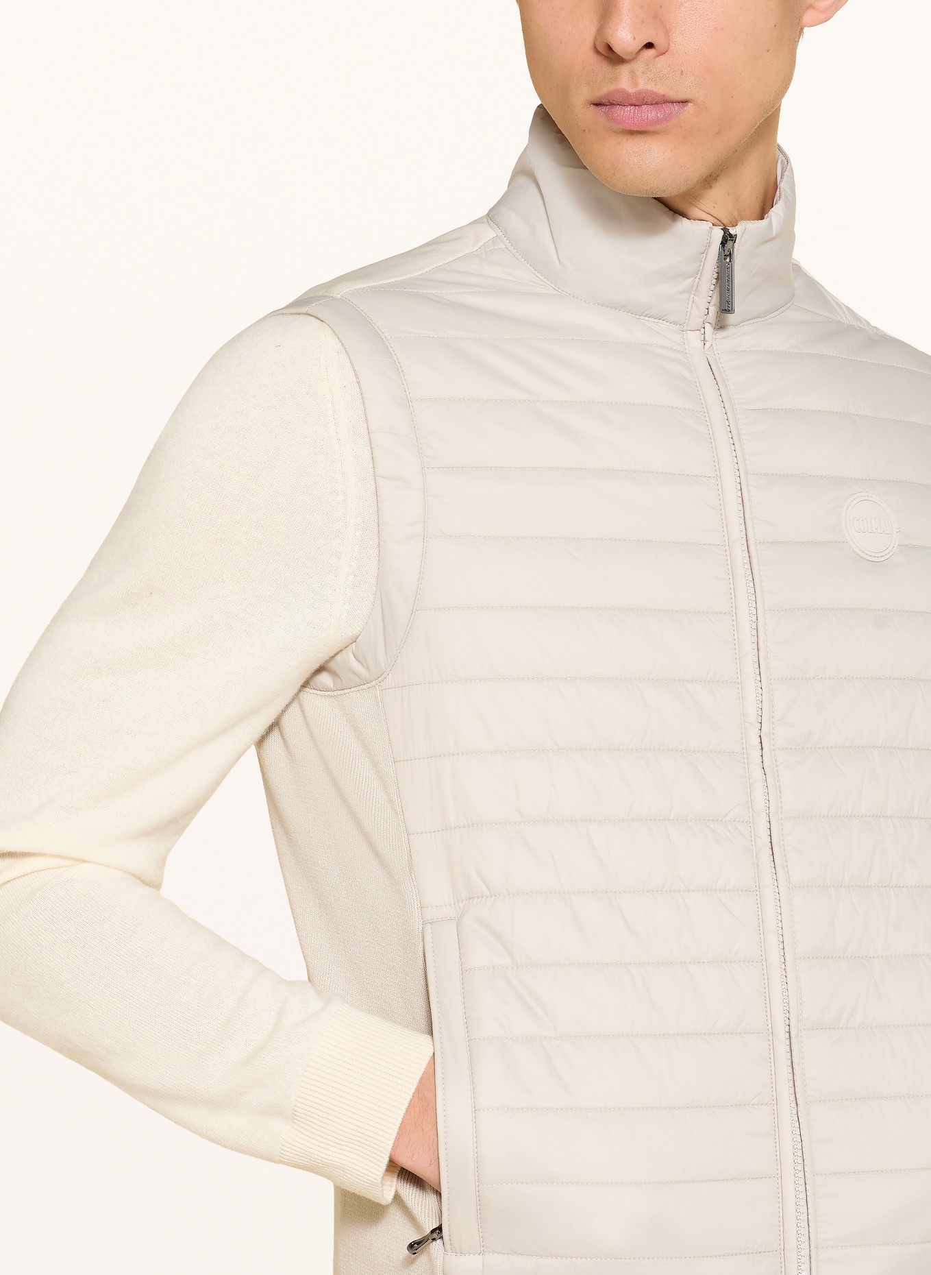 COLMAR Quilted vest in a mix of materials: BEIGE