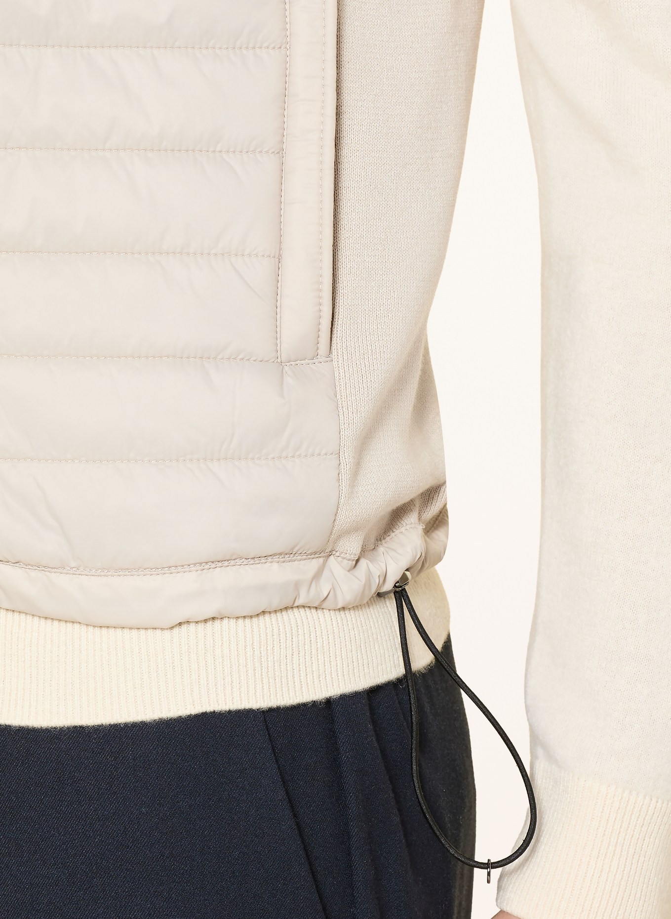 COLMAR Quilted vest in a mix of materials: BEIGE