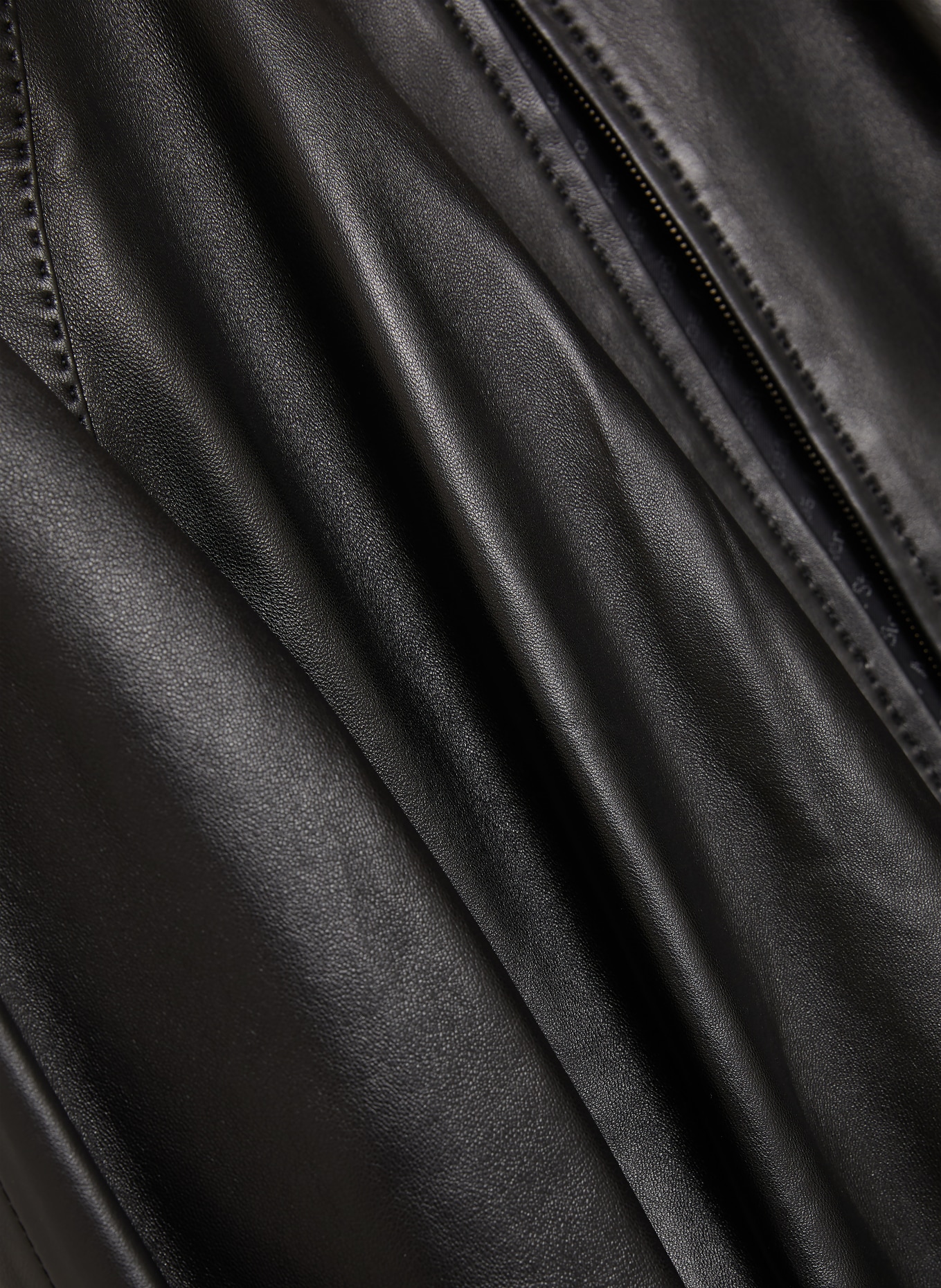 NOUR HAMMOUR MARLY leather jacket: BLACK