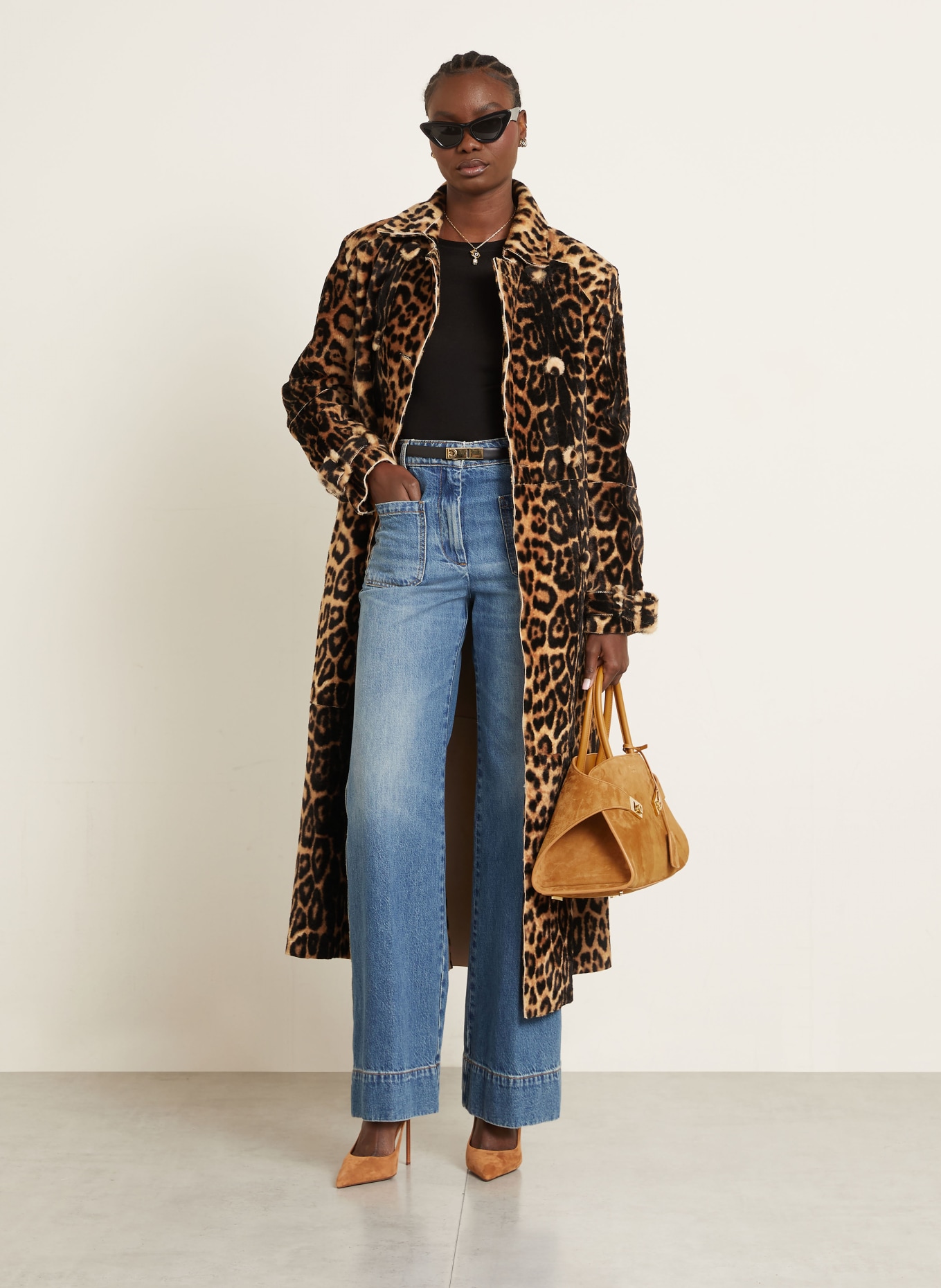 NOUR HAMMOUR Mantel TATE: COGNAC / CAMEL / SCHWARZ