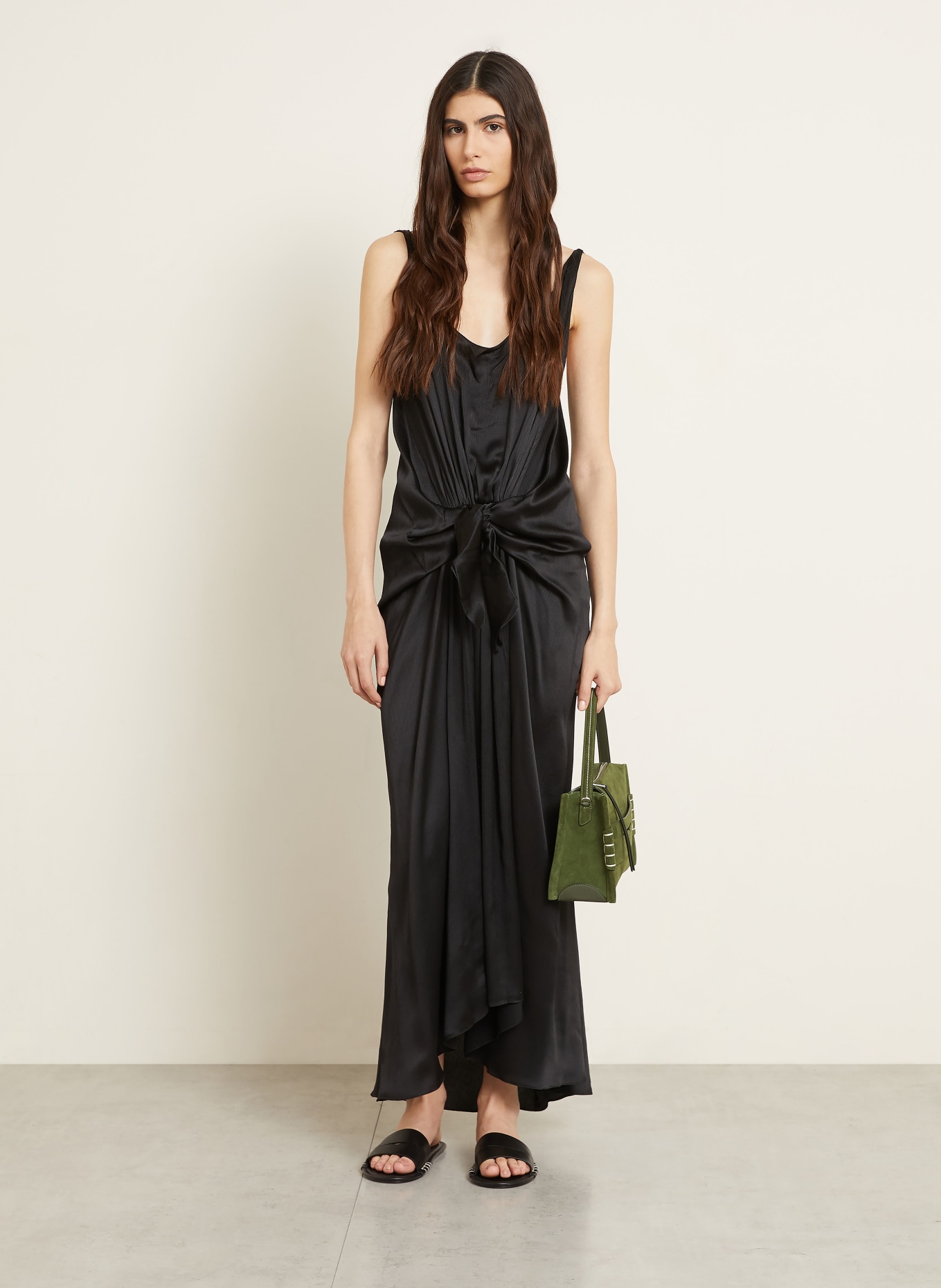 JW ANDERSON silk dress: BLACK