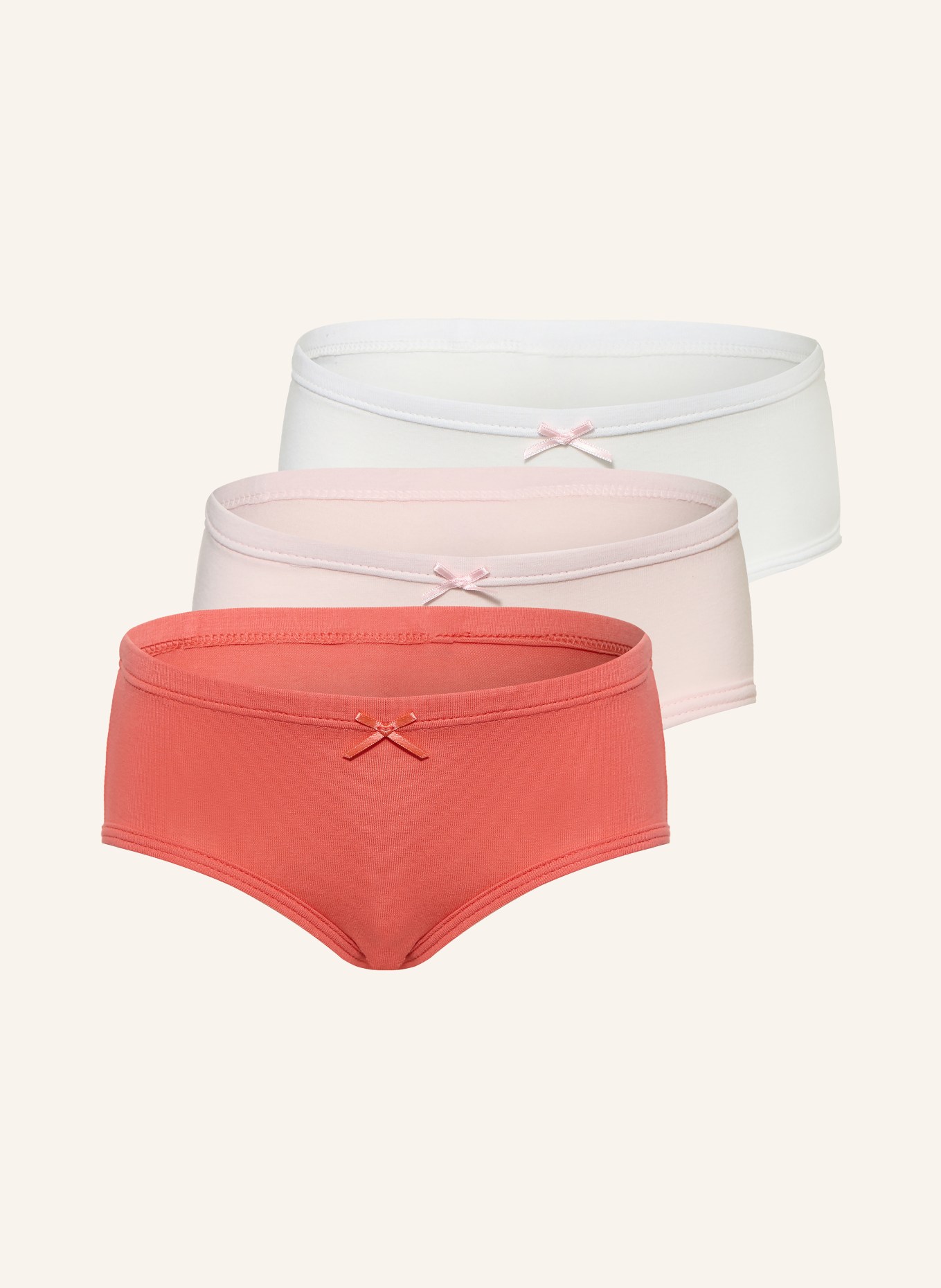 Sanetta 3er-Pack Panties: HELLROT / WEISS