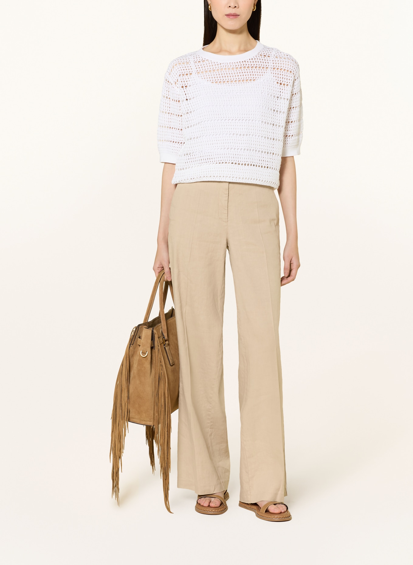 darling harbour gebreid shirt: WHITE