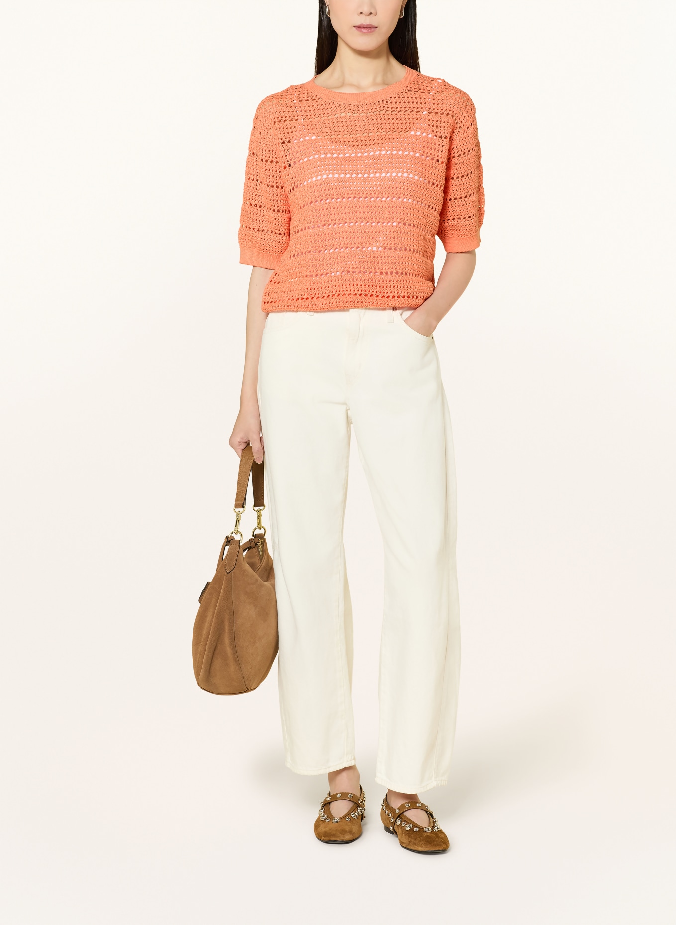 darling harbour gebreid shirt: APRICOT