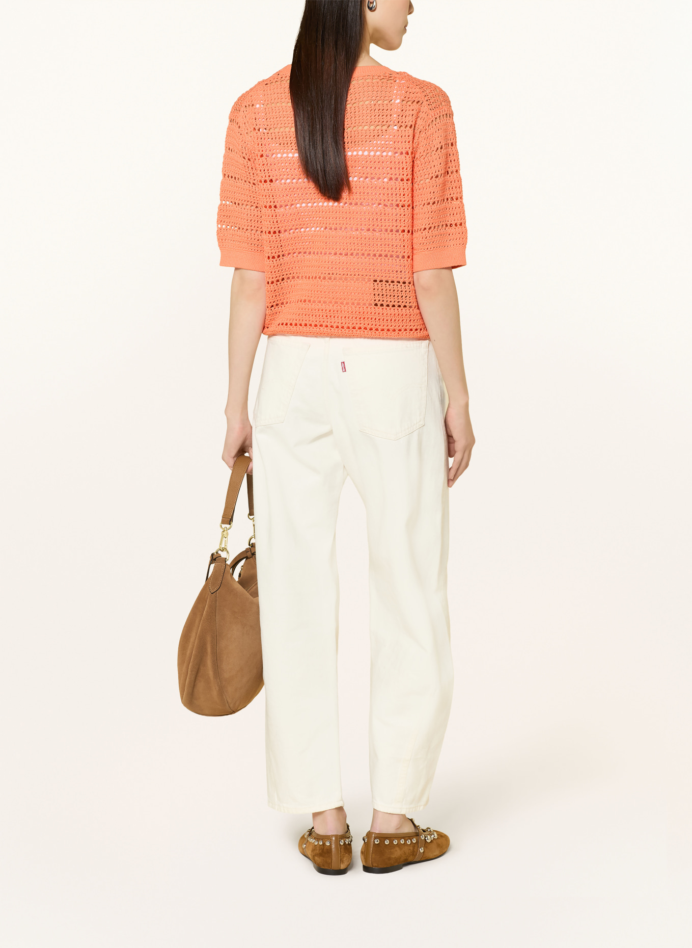 darling harbour gebreid shirt: APRICOT