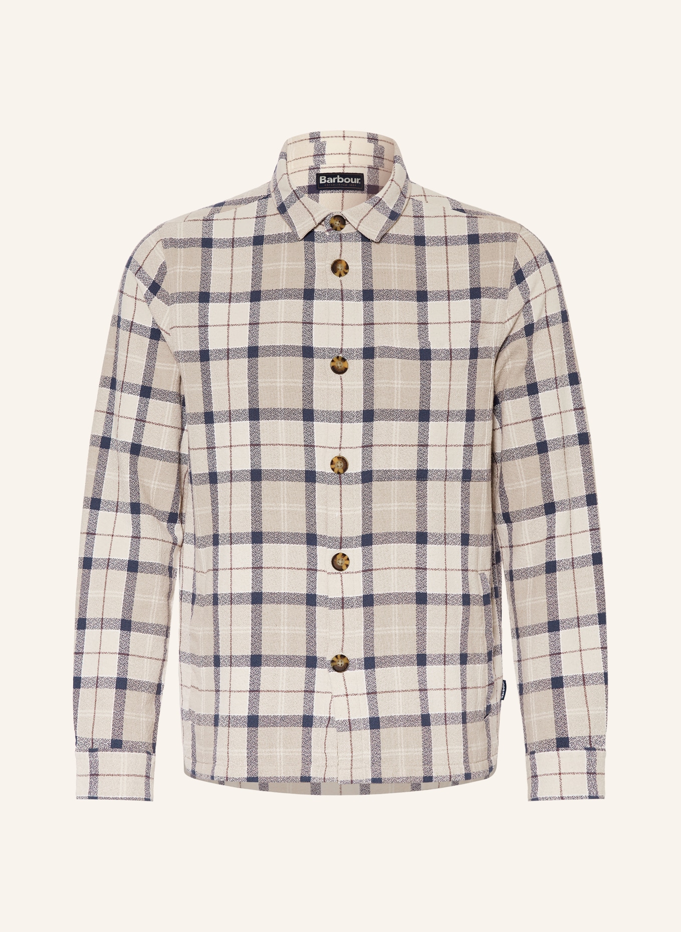 Barbour VENNEL overshirt: BEIGE / DARK BROWN / BLUE GRAY