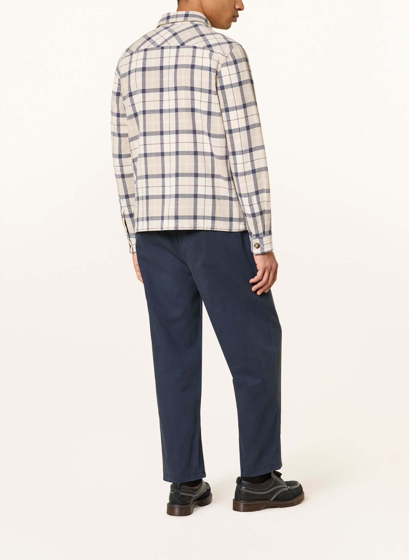 Barbour VENNEL overshirt: BEIGE / DARK BROWN / BLUE GRAY