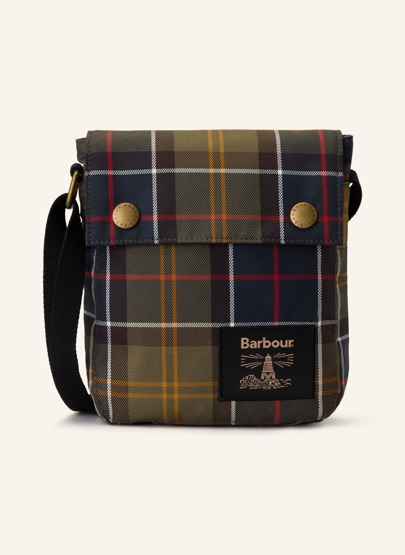 Barbour TORRIDON shoulder bag: OLIVE / DARK BROWN / ORANGE