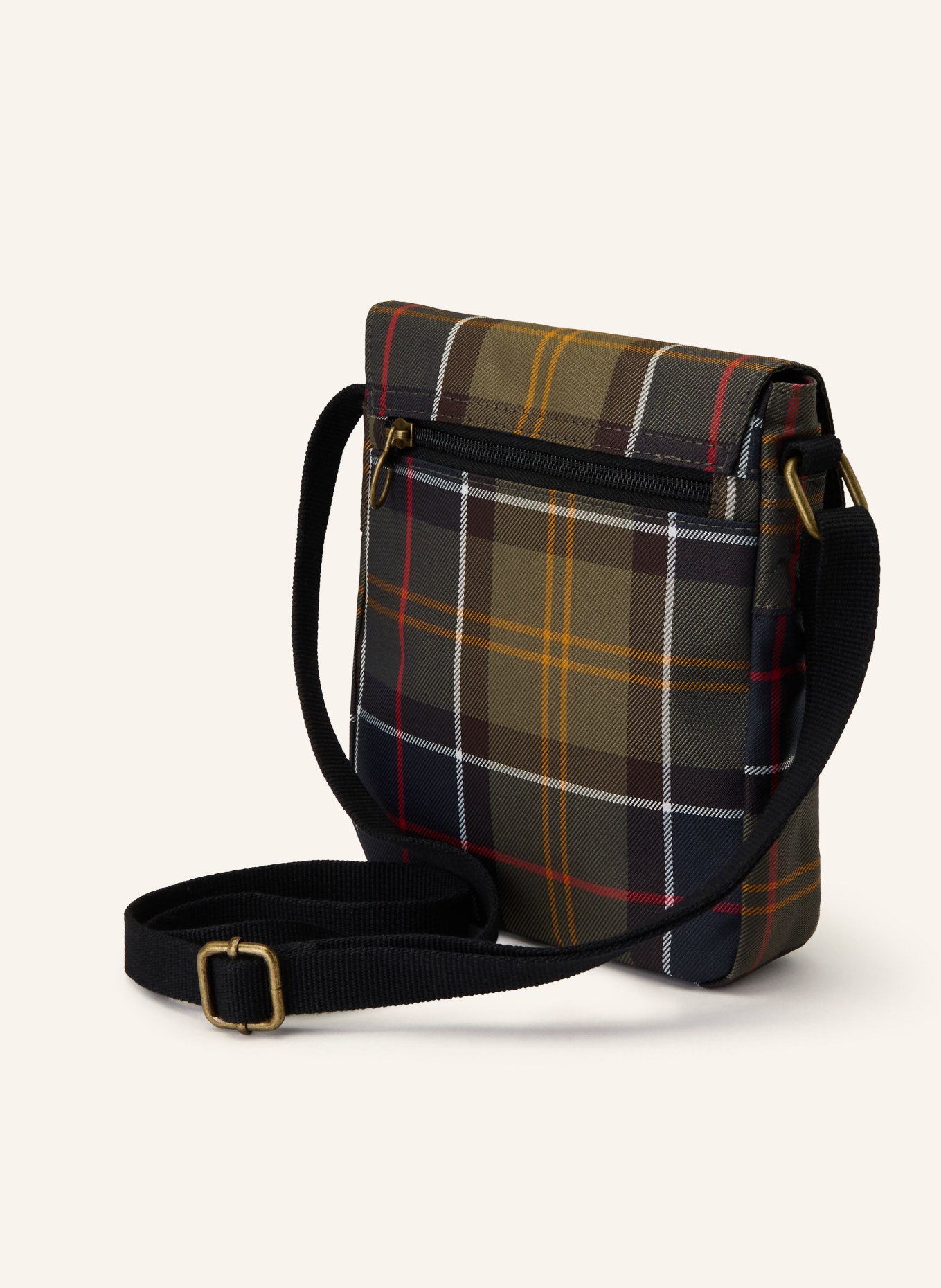 Barbour TORRIDON shoulder bag: OLIVE / DARK BROWN / ORANGE
