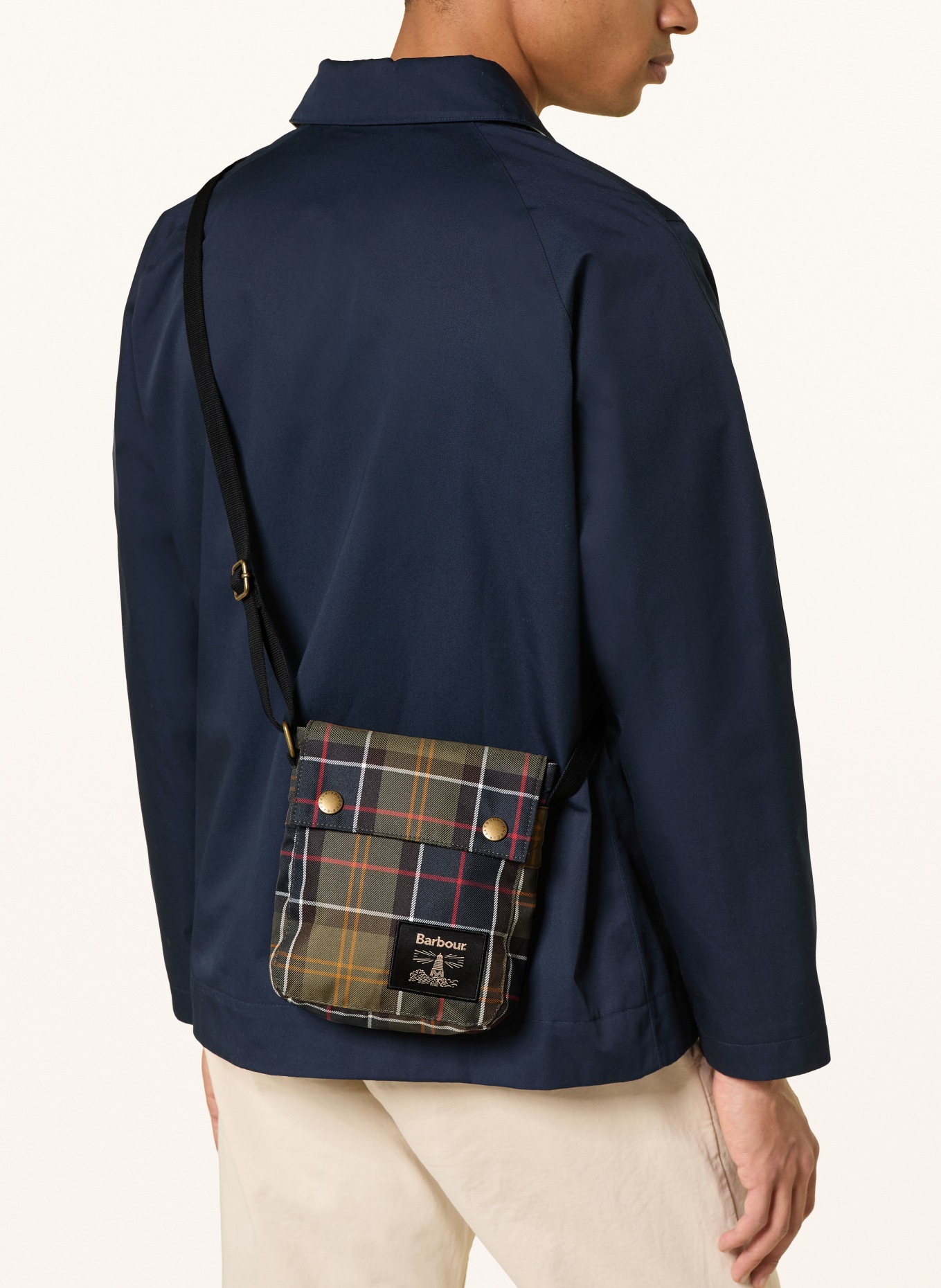 Barbour TORRIDON shoulder bag: OLIVE / DARK BROWN / ORANGE