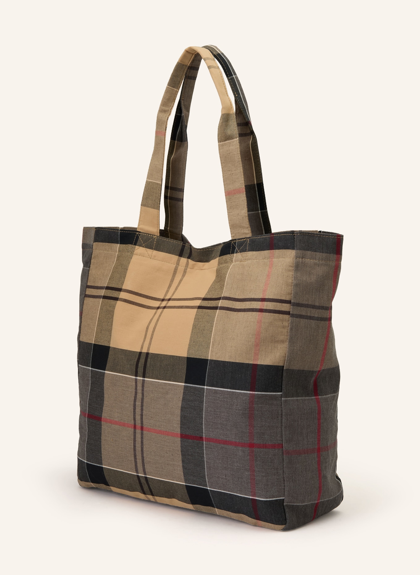 Barbour Shopper TELFIELD: BEIGE / ROT / SCHWARZ