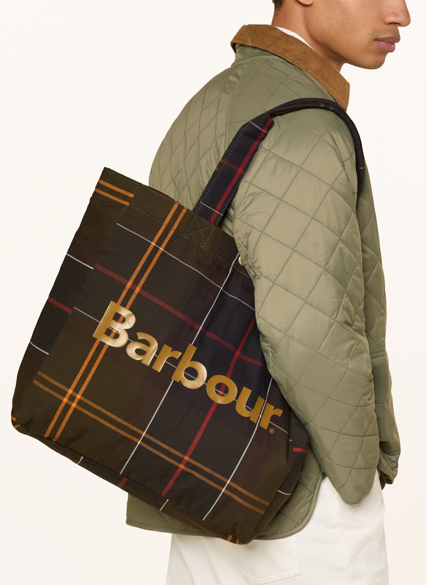 Barbour Shopper TELFIELD: KHAKI / HELLBRAUN / DUNKELBLAU
