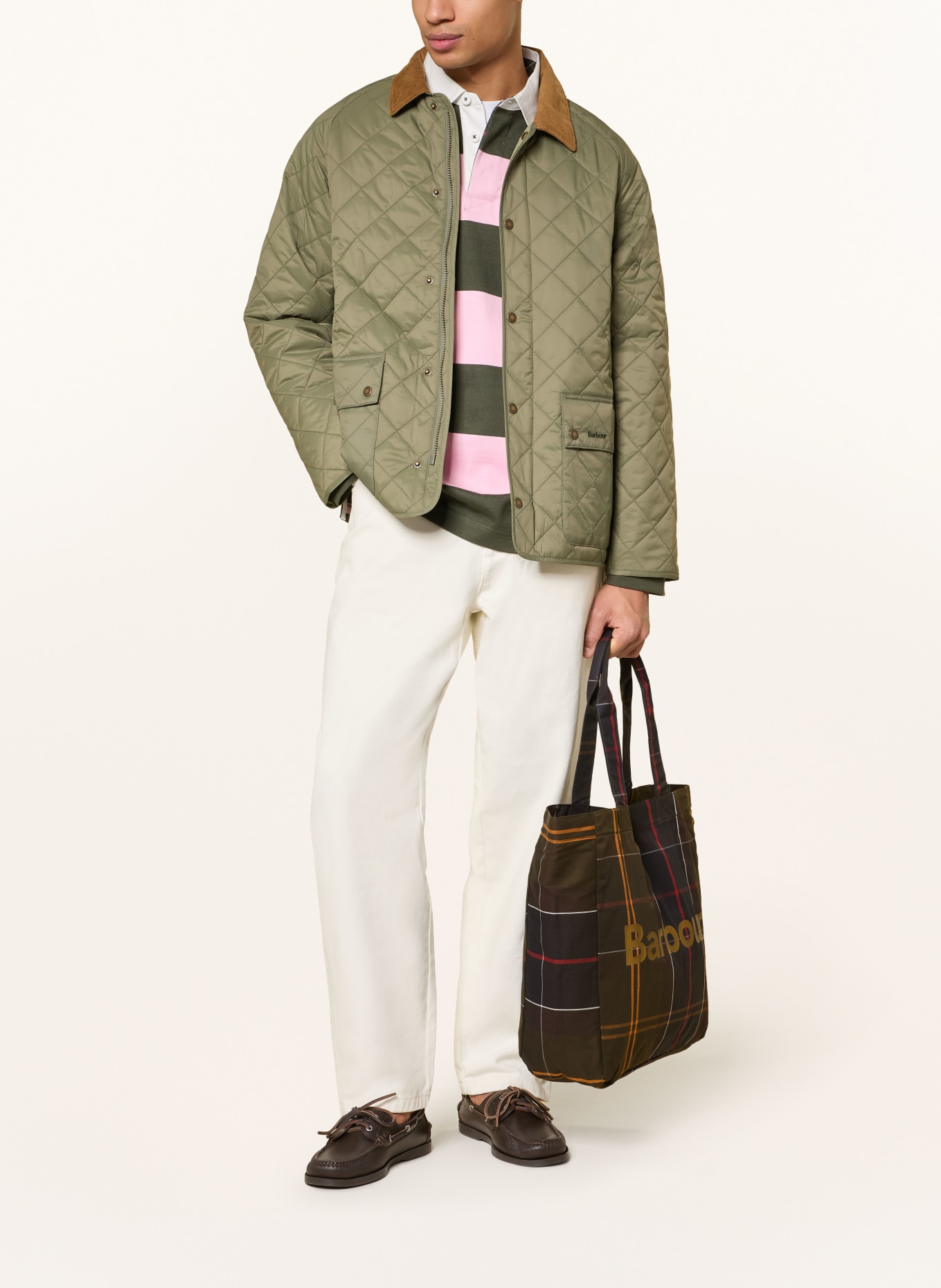 Barbour Shopper TELFIELD: KHAKI / HELLBRAUN / DUNKELBLAU