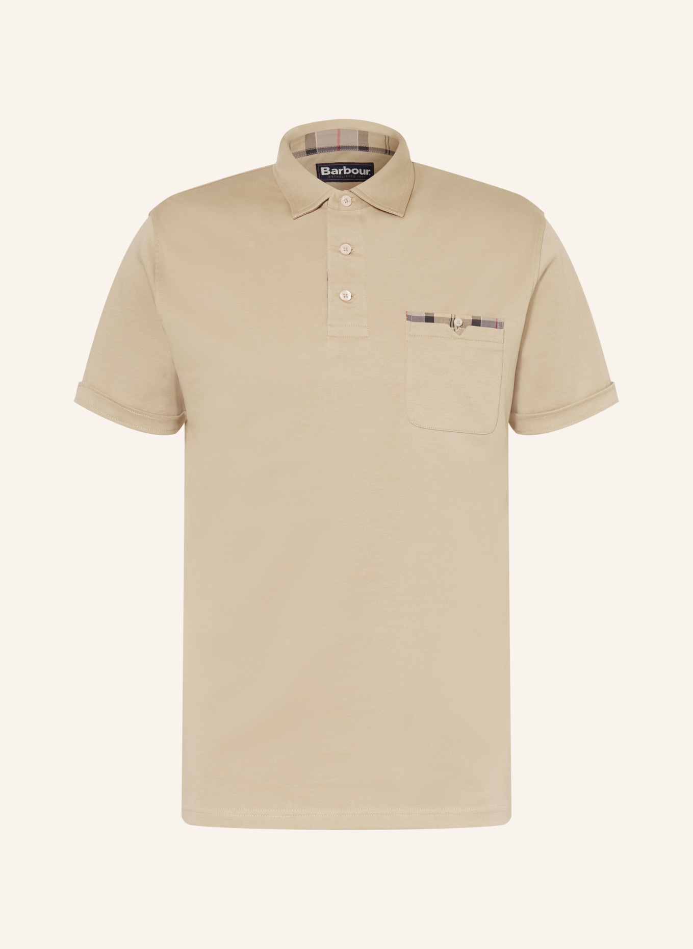 Barbour Jerseyové polo tričko PREM: VELBLOUDÍ / ŠEDÁ / ČERNÁ