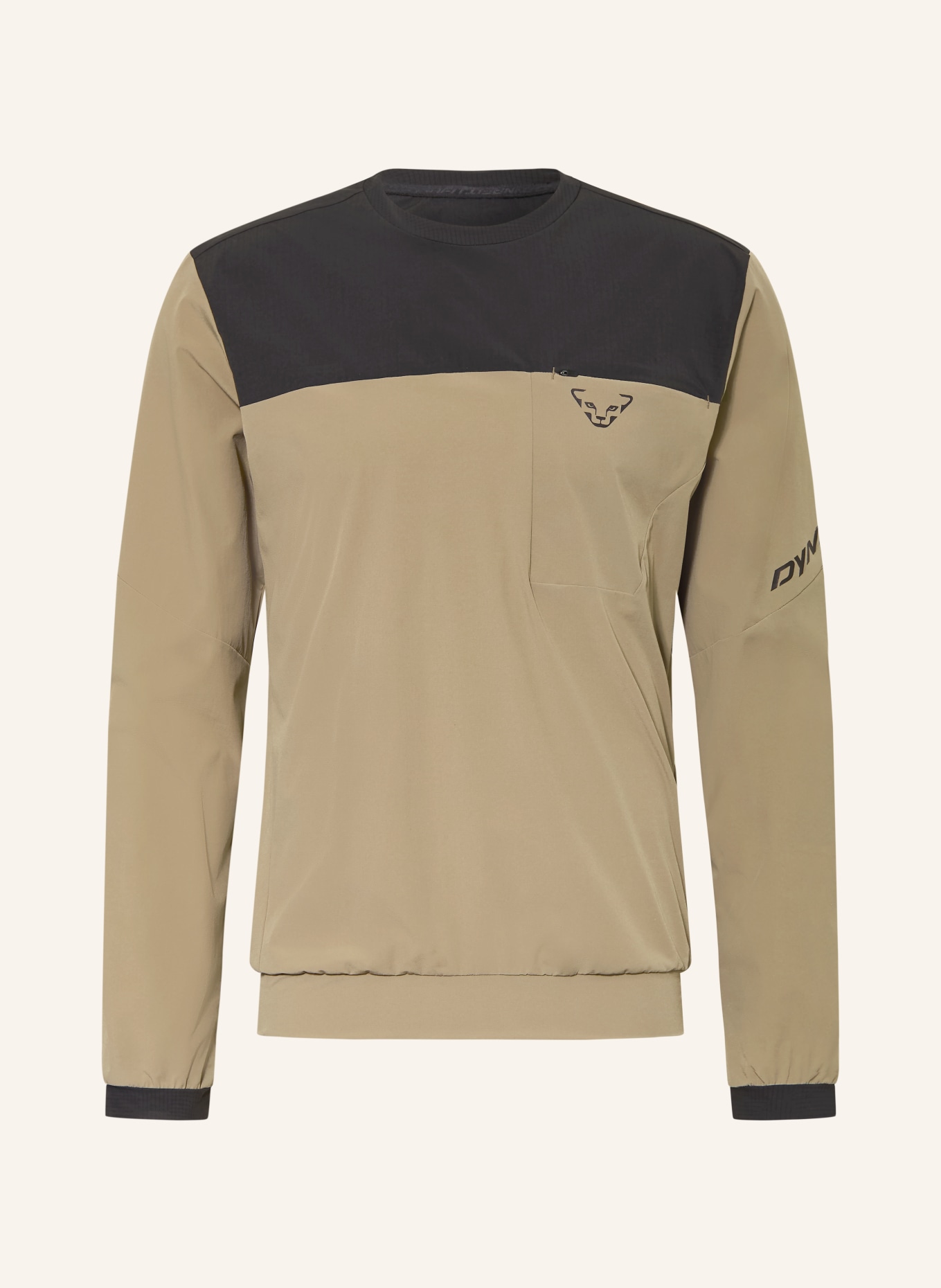 DYNAFIT Longsleeve TRAVERSE DYNASTRETCH: KHAKI / SCHWARZ