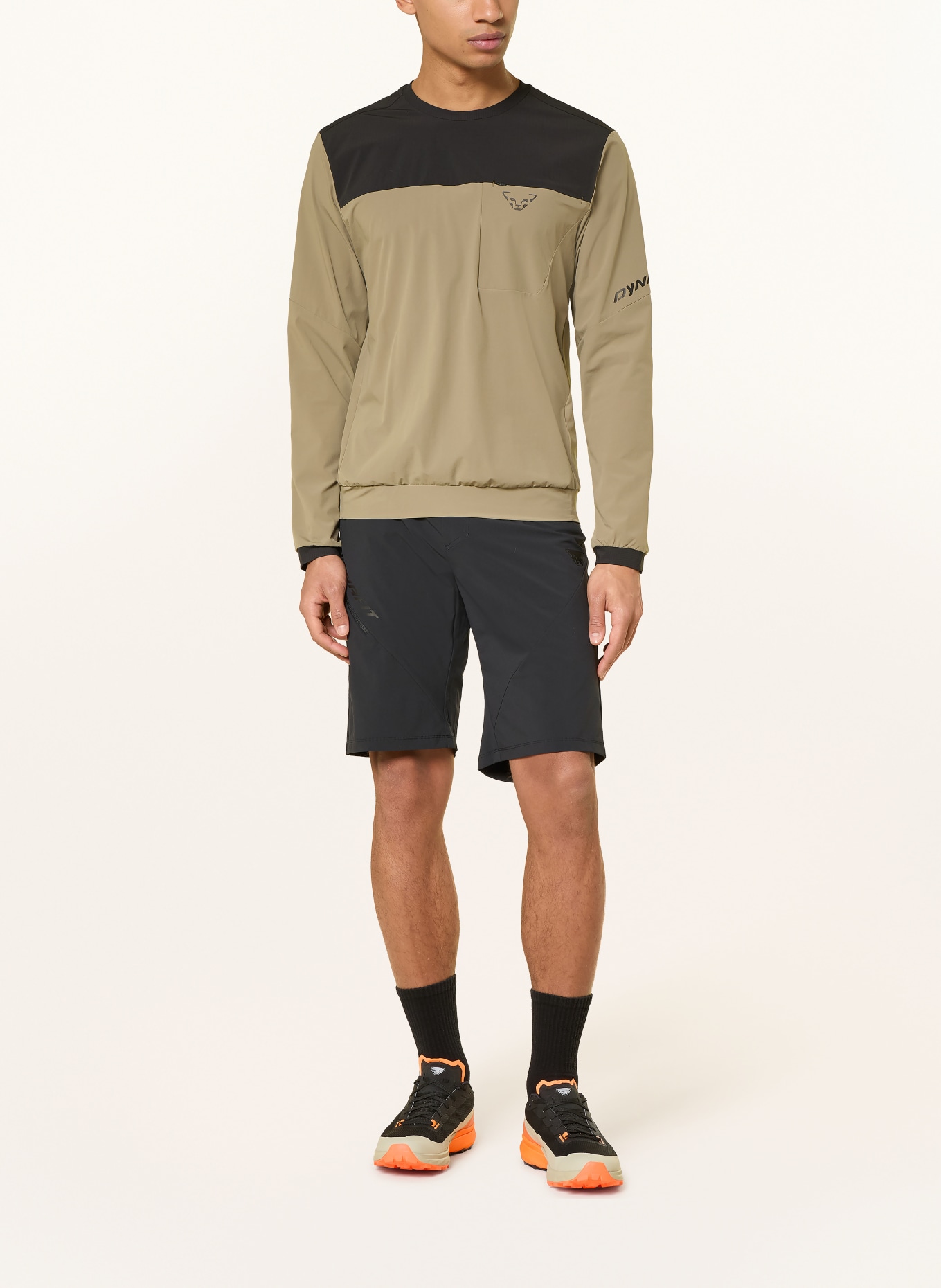 DYNAFIT Longsleeve TRAVERSE DYNASTRETCH: KHAKI / SCHWARZ