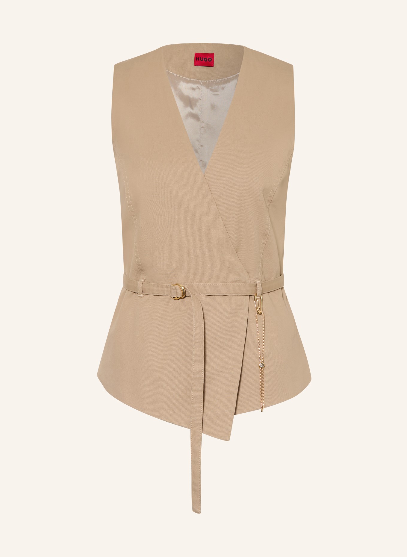 HUGO Sako bez rukávů AHELLA: VELBLOUDÍ