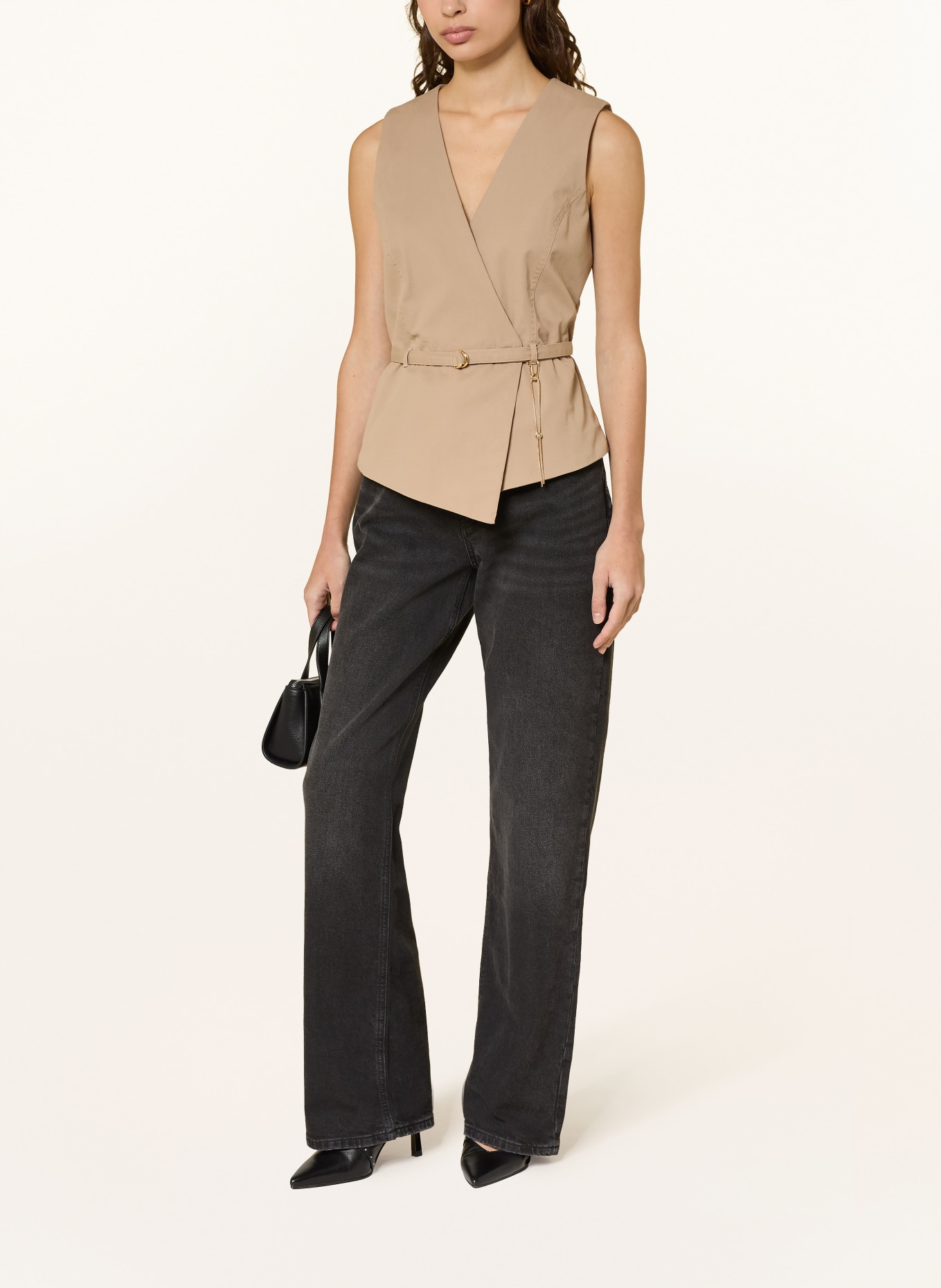 HUGO Sako bez rukávů AHELLA: VELBLOUDÍ