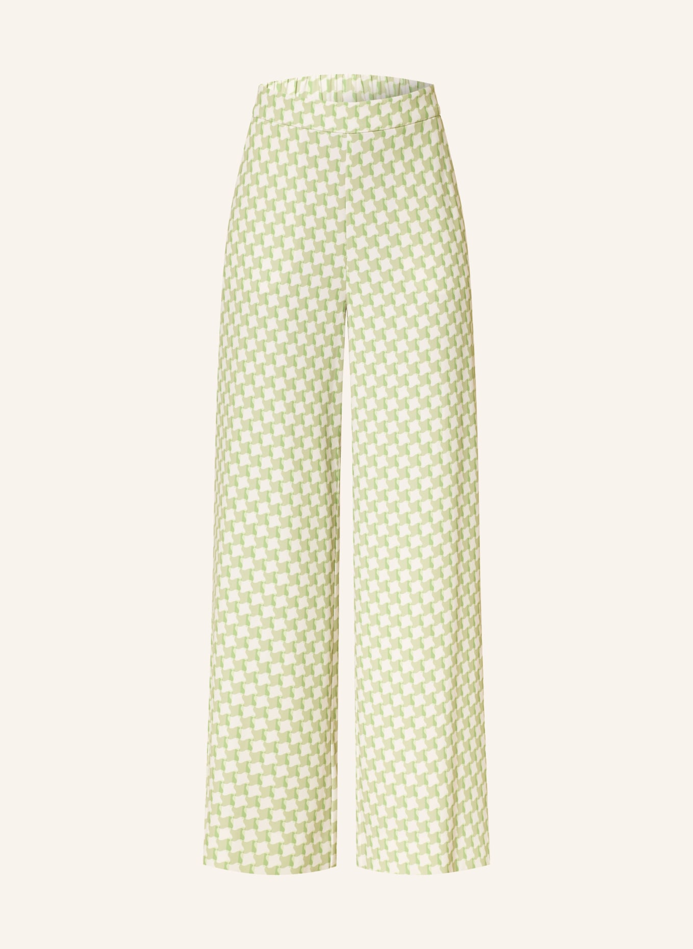 HUGO Spodnie Marlene HASELI: BIAŁY / JASNOZIELONY