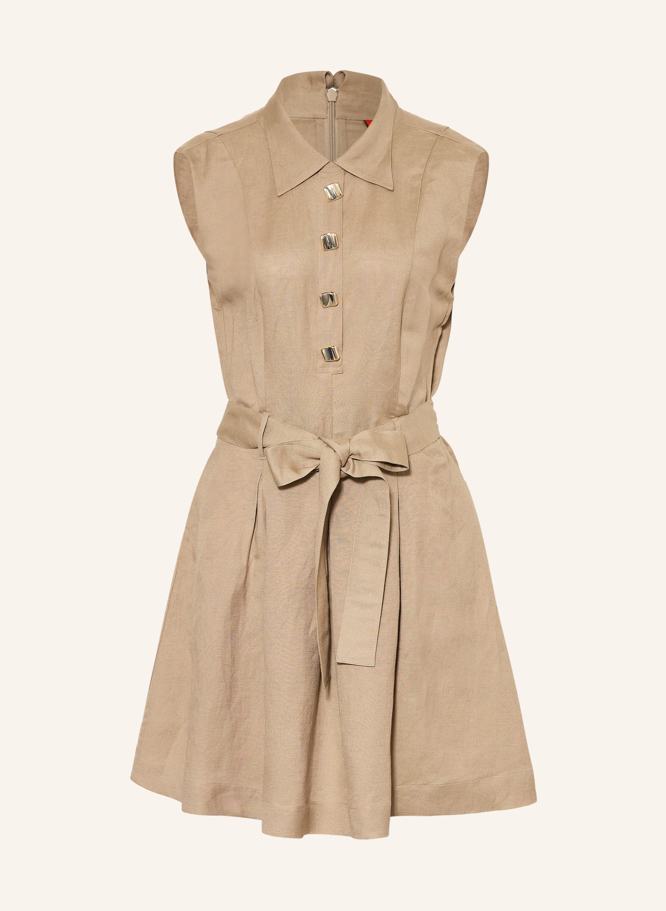 HUGO Hemdblusenkleid KALEISI mit Leinen: HELLBRAUN