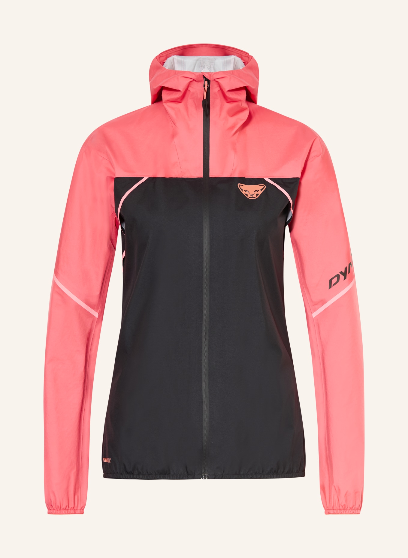 DYNAFIT Funkční bunda ALPINE 3L: ČERNÁ / SVĚTLE ČERVENÁ