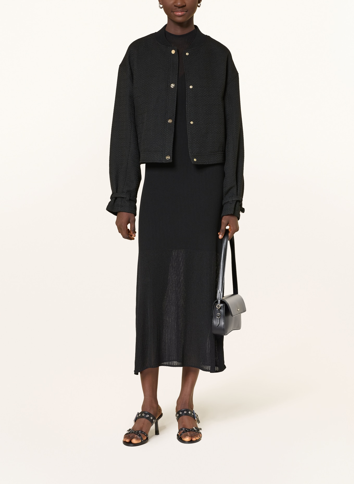 HUGO SLYANNY knit dress: BLACK