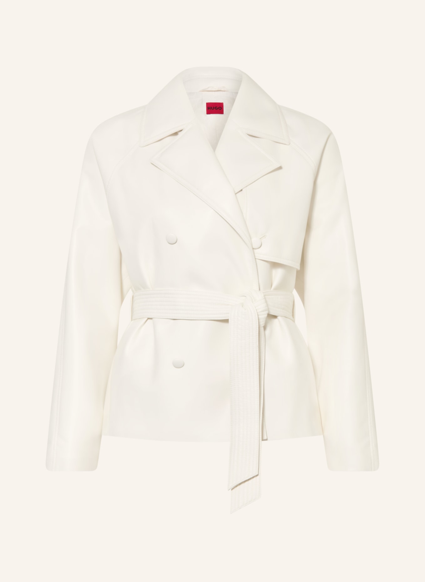 HUGO Jacke AISANDI in Lederoptik: WEISS