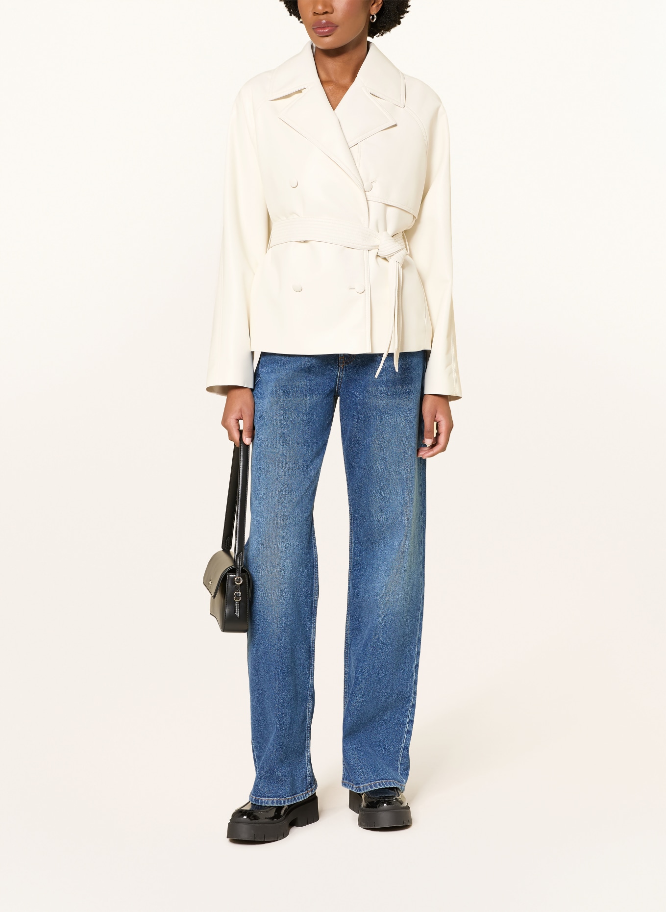 HUGO Jacke AISANDI in Lederoptik: WEISS